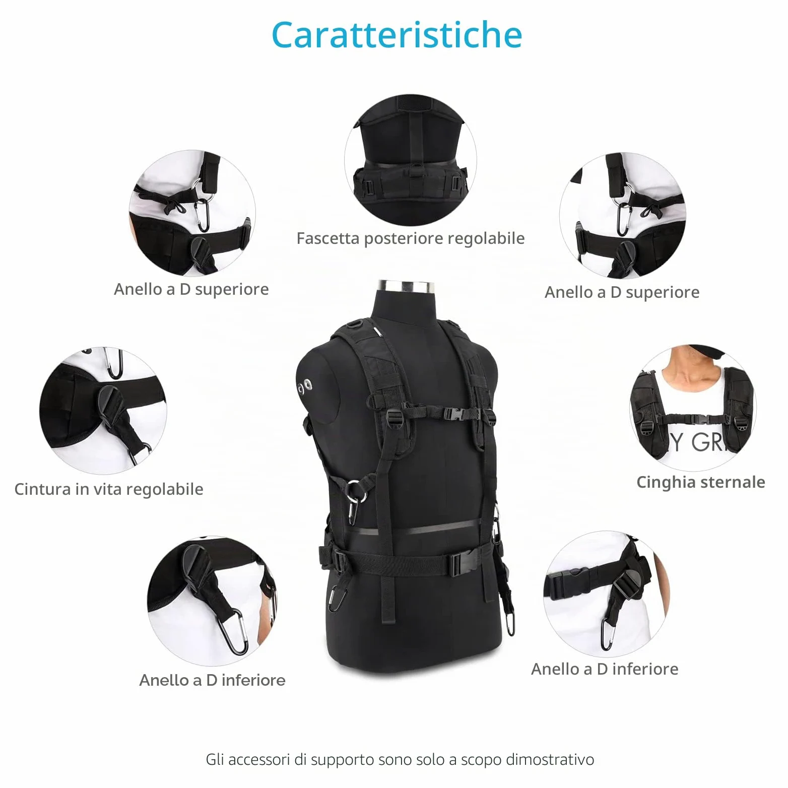 PROAIM Cube Universal Jacket per borse per registratori audio da campo. Gilet regolabile per registratori audio, fonici e mixer audio - Dotato di tasche per accessori. (JK-CBUH-01)