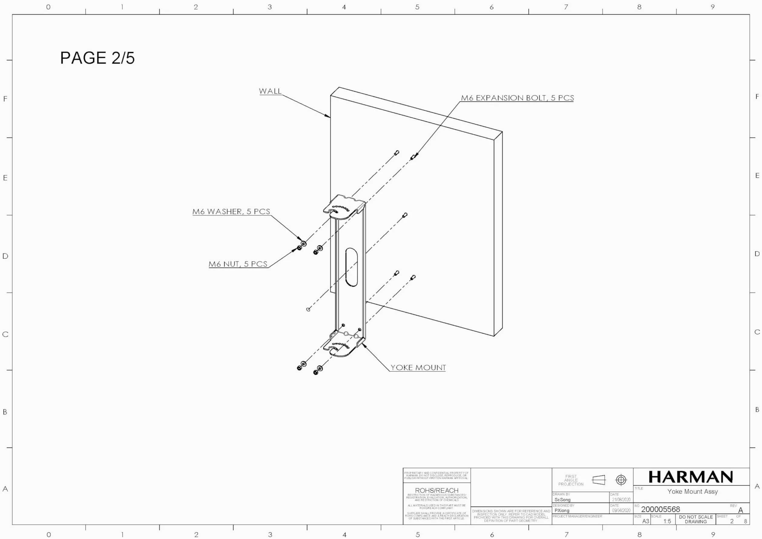 JBL Amplificatore professionale per chitarra acustica (EON700 Yoke)