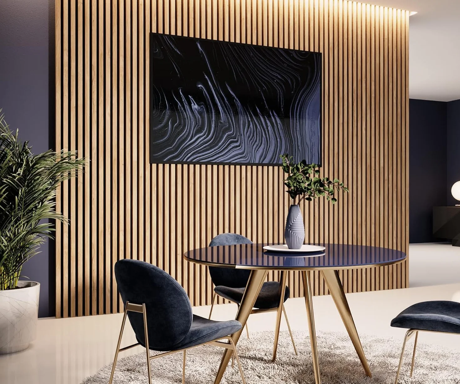 Pannelli Fonoassorbenti Acustici MDF Grigio Arctis 2 Pezzi 26,5x240 cm su Piastra Nera Facile da Montare per Pareti Interne Stile Moderno