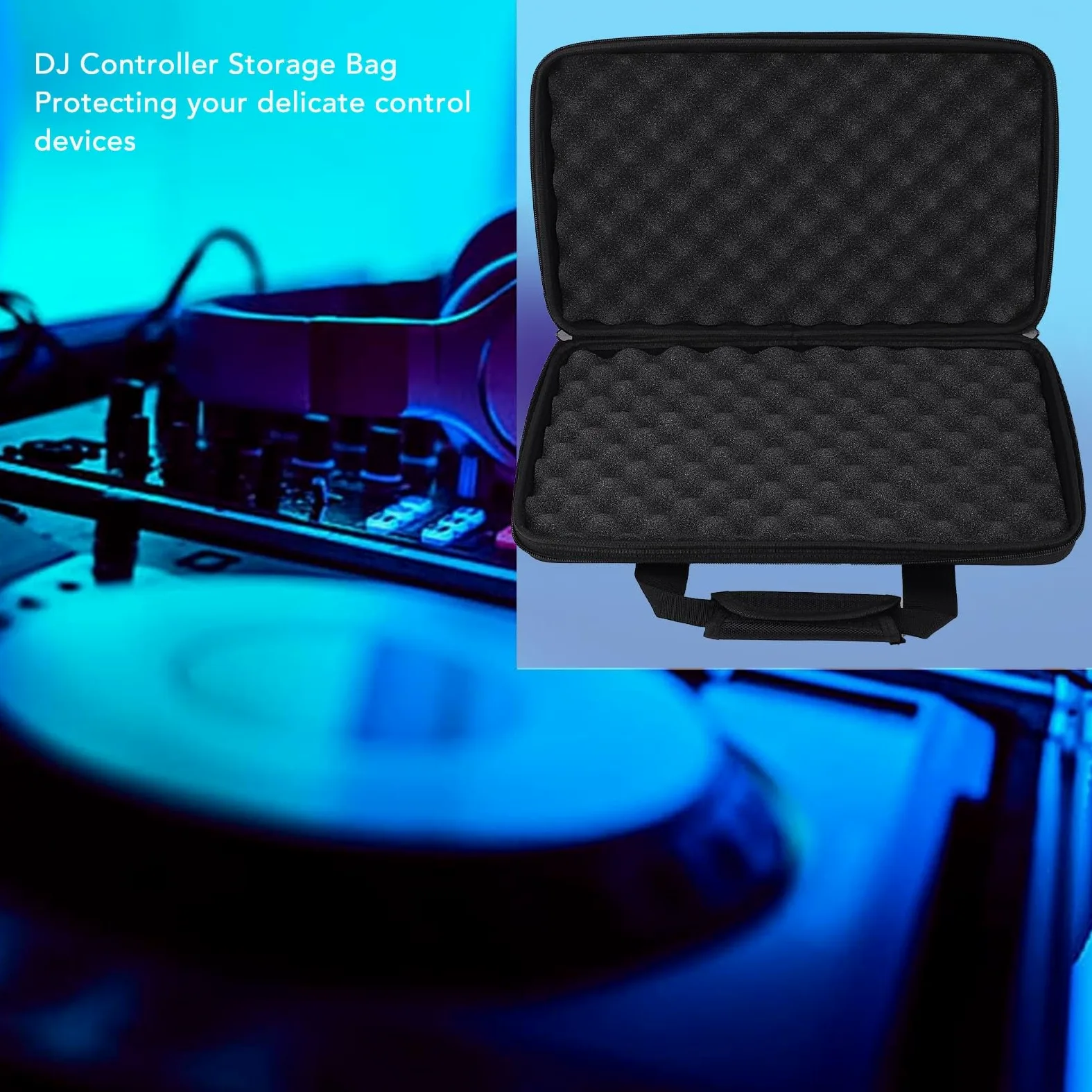 Goshyda Custodia per Controller DJ per Controller DDJ FLX4 400 SB2 SB3 RB Double Channel, Custodia Portatile del Sacco di Archiviazione DJ con Spugna Buffer