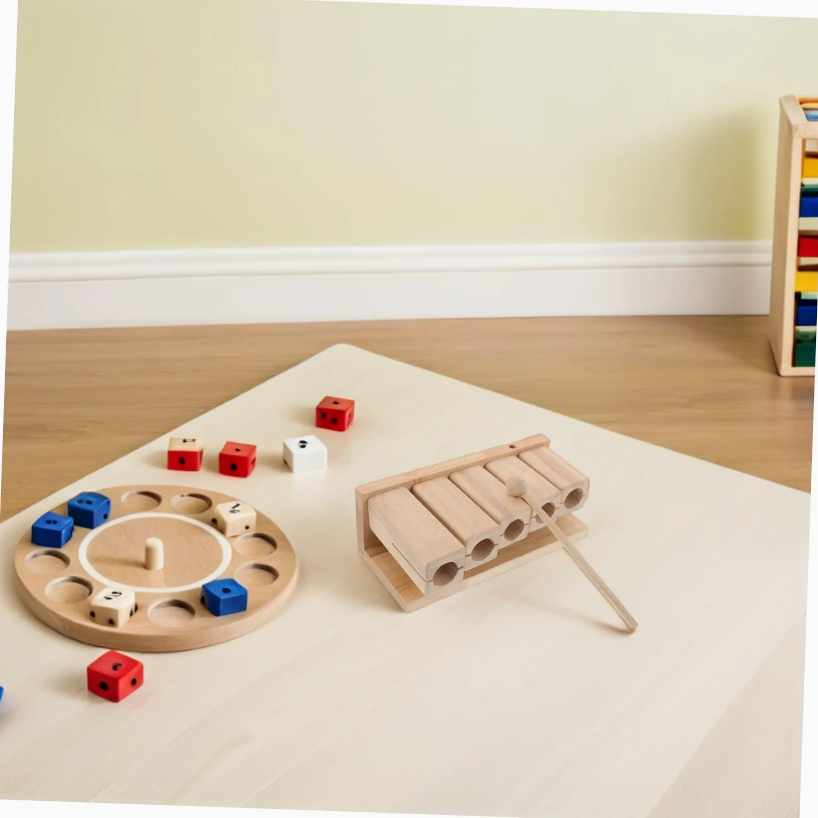 Strumento Orff Blocco Ritmico Musicale in Legno con Design Pentatonico a 5 Toni, Impugnatura Ergonomica e Martelletto per Ragazzo Ragazza in Corsi di Musica