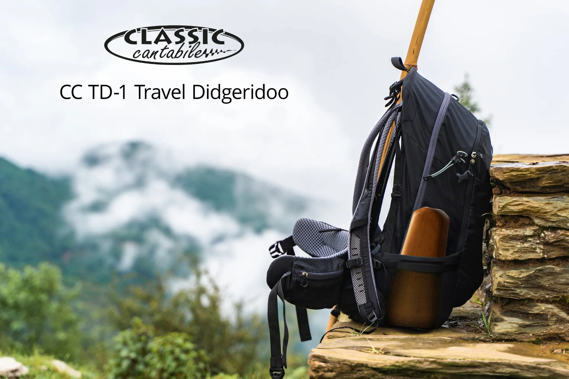 Classic Cantabile TD-1 Travel Didgeridoo - Altezza: 30 cm - Ideale per viaggi e trekking - Costruzione interna speciale, suono autentico - Lavorazione di alta qualità, in legno di mogano - verniciato