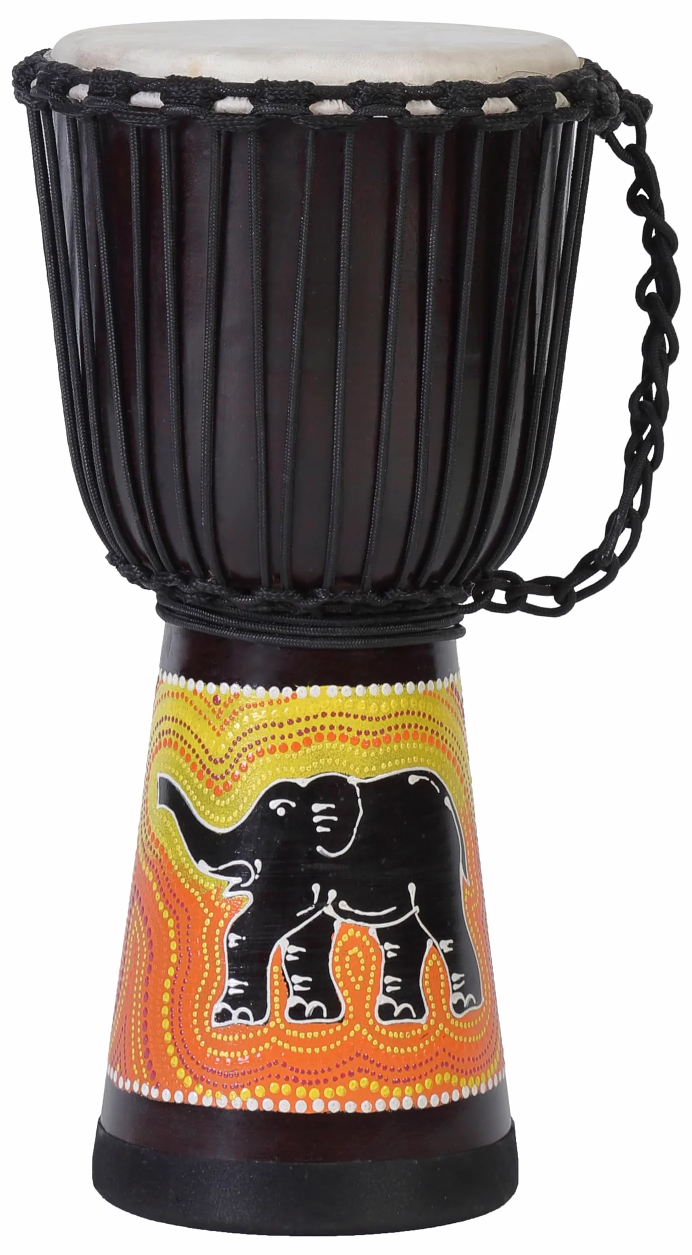 60cm professionale tamburo djembe bongo drum bush drum percussione motivo elefante Africa stile -(ottimo tamburo per il batterista esigente)
