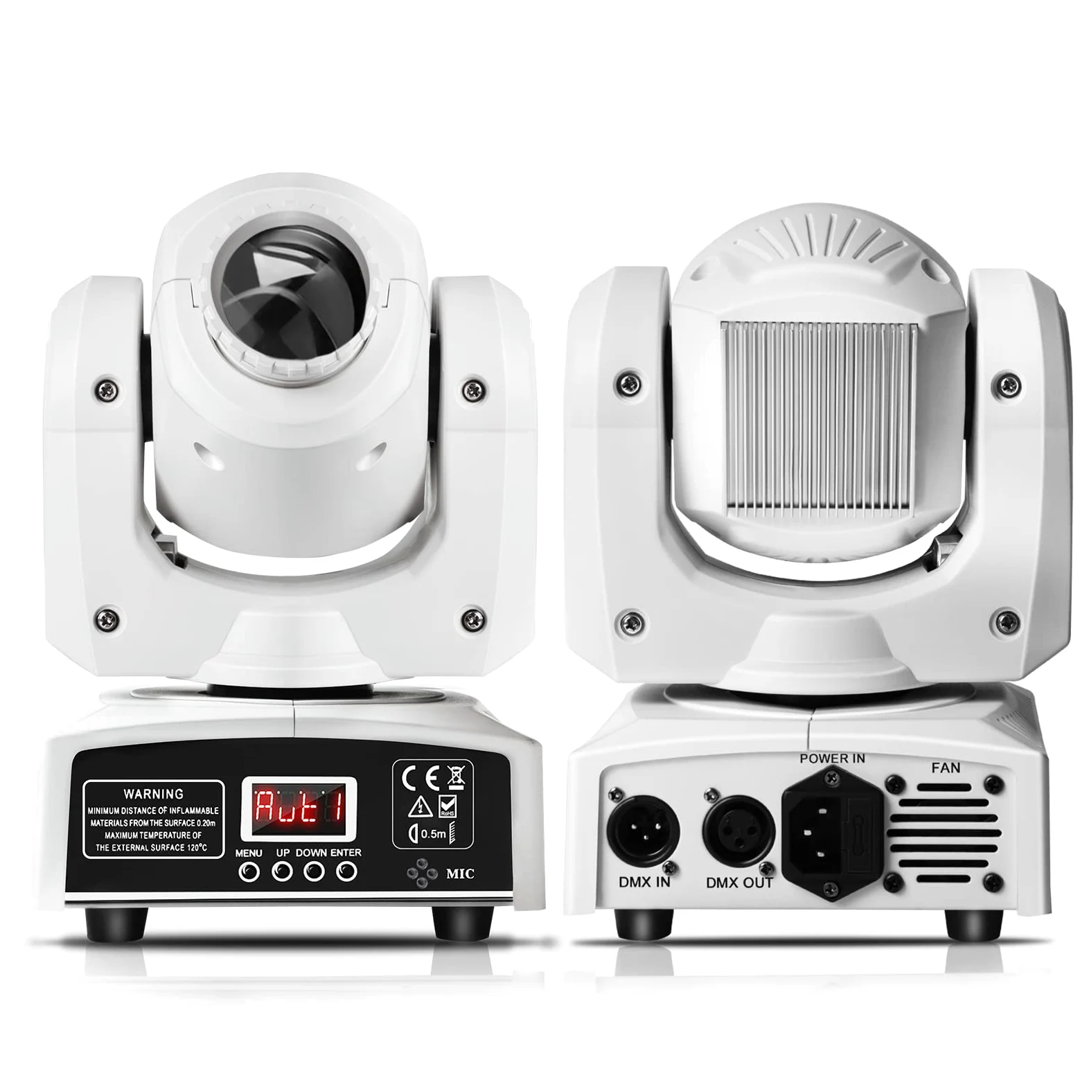 Lira LED 50 W testa mobile luce per festa 8 motivi 8 colori 9/11 CH per festa a casa, matrimonio luce (bianco)