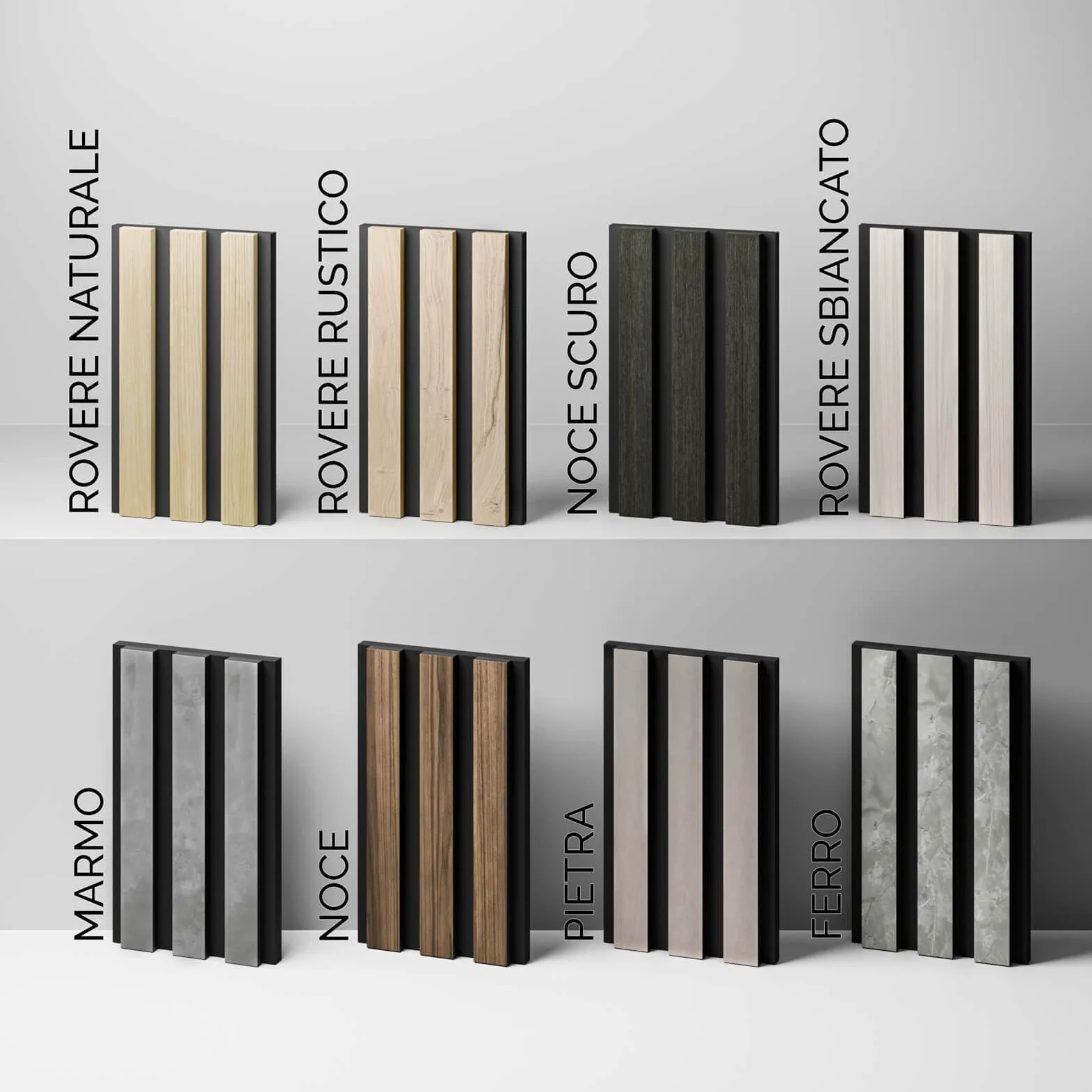 FIBRA Panels - SET 2 Pannelli Fonoassorbenti in legno e Feltro Acustico, Riduzione Rumore e Design Elegante, Dimensioni 258x60 x 2 cm Marmo, Made in Italy, Facili da Montare per Pareti e Soffitti