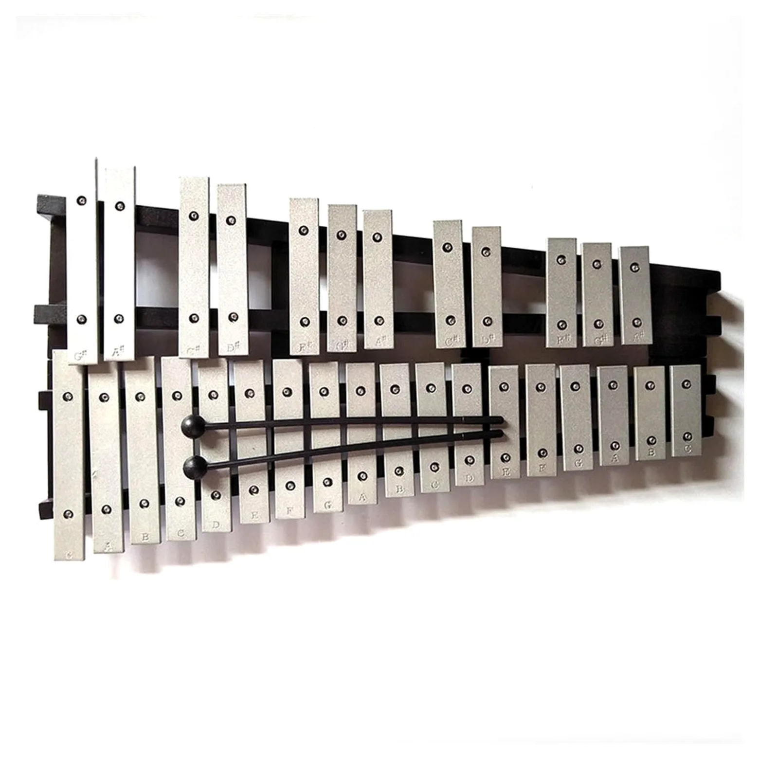 xilofono ​Legno Strumento Didattico per Pianoforte con Piastra in Alluminio Battuto A Mano A 30 Toni, Strumento A Percussione Carillon Tipo Scala