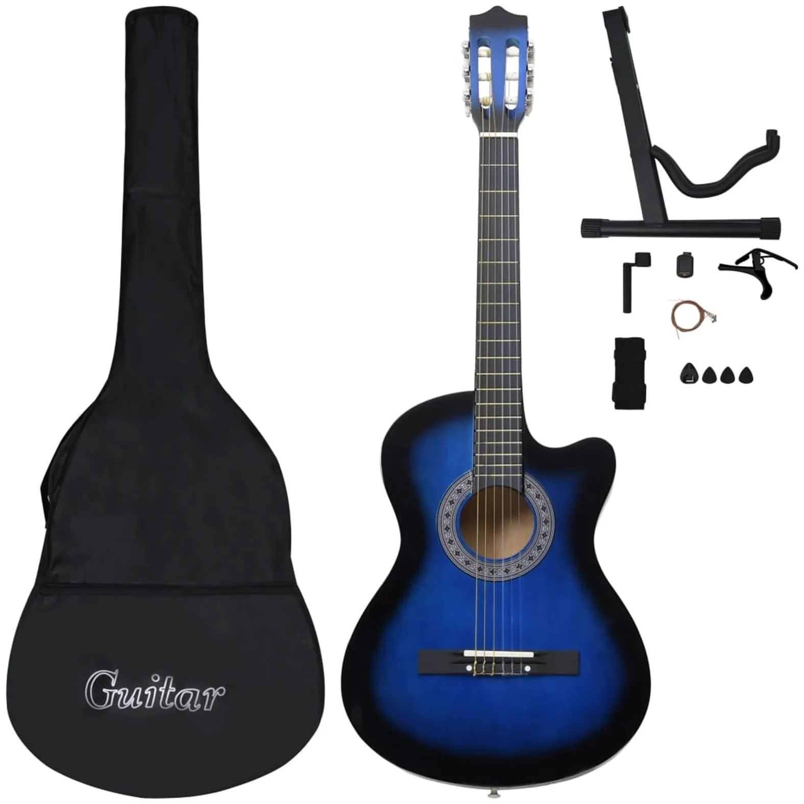 Lechnical Set Chitarra Classica Western 12 pz con 6 Corde Blu 38",Arte e Svago,Hobby e Arti Creative,Strumenti Musicali,Strumenti a Corda,Chitarre-70135