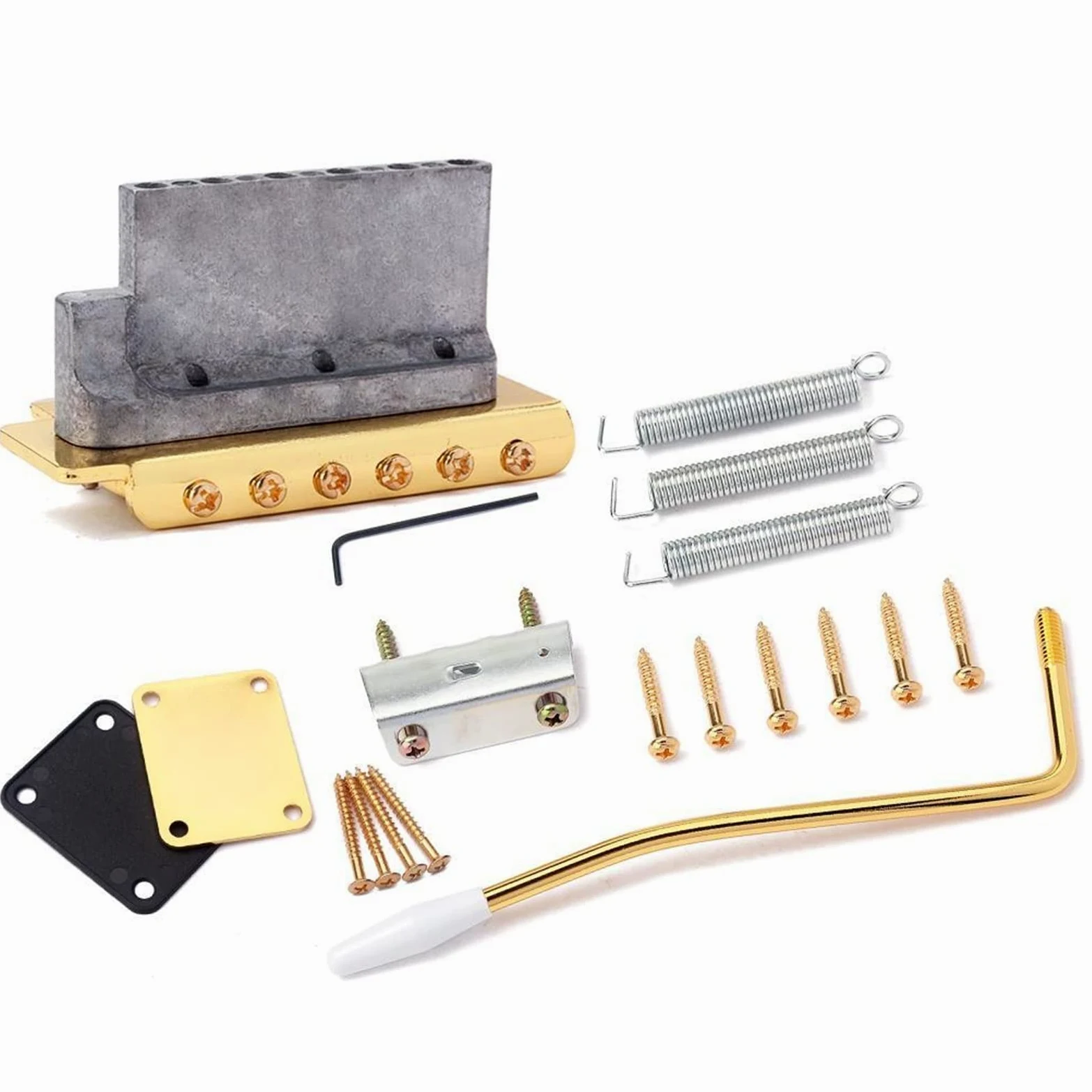 6 Corde per Chitarra Elettrica Ponte Tremolo Strumento Fai da Te Parti di Ricambio per Chitarra Elettrica Oro Kit Ponte per Chitarra elettrica