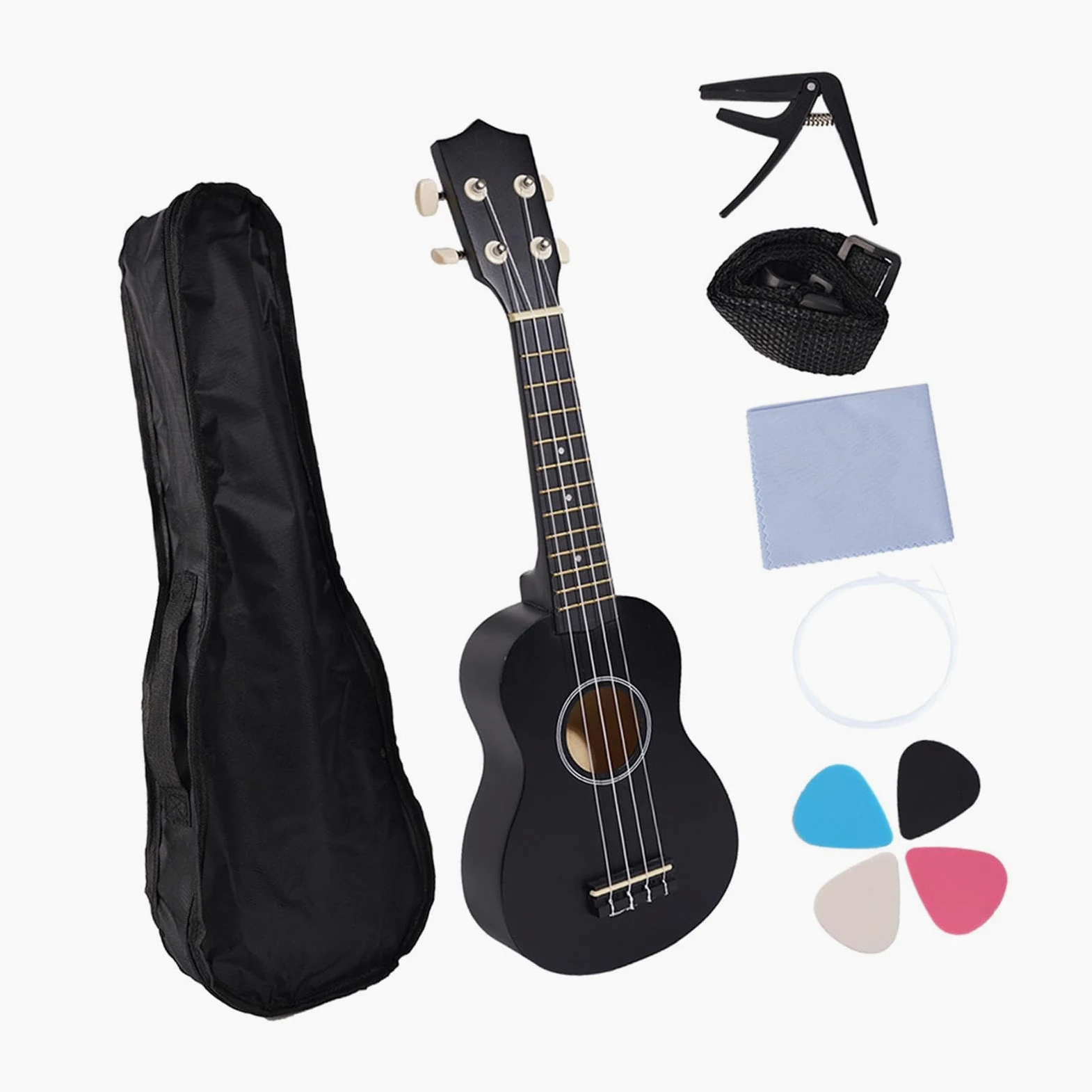 Ukulele Professionale per Bambini a 4 Corde, Mini Ukulele per Bambini - Chitarra Da 21 Pollici per Bambini Dai 3 Anni in Su, Nero