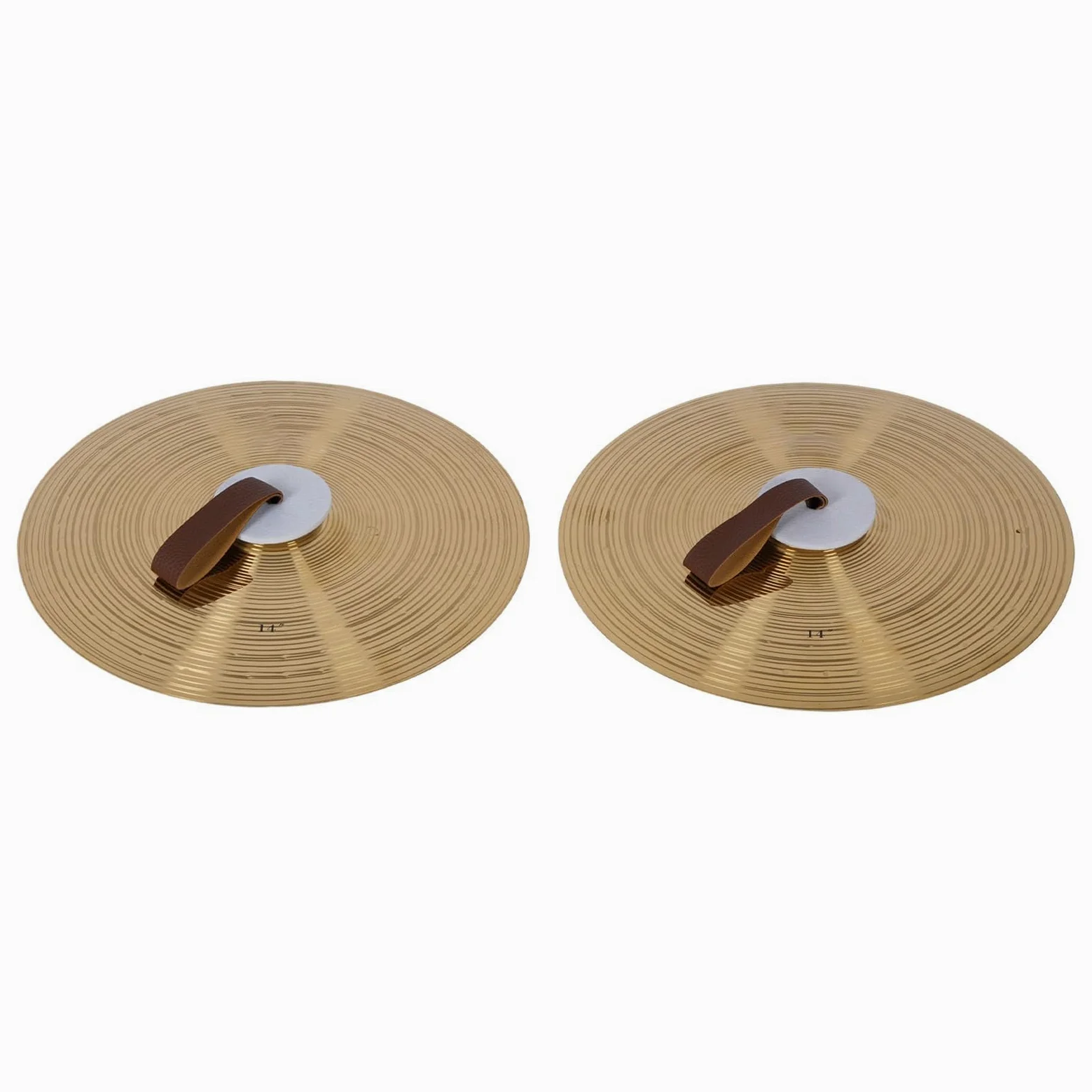 Cymbals a Tamburo Artoct 1 Coppia da 14 Pollici con Set di Piatti a Percussione in Lega di Cinturini per la Banda per Studenti Principianti