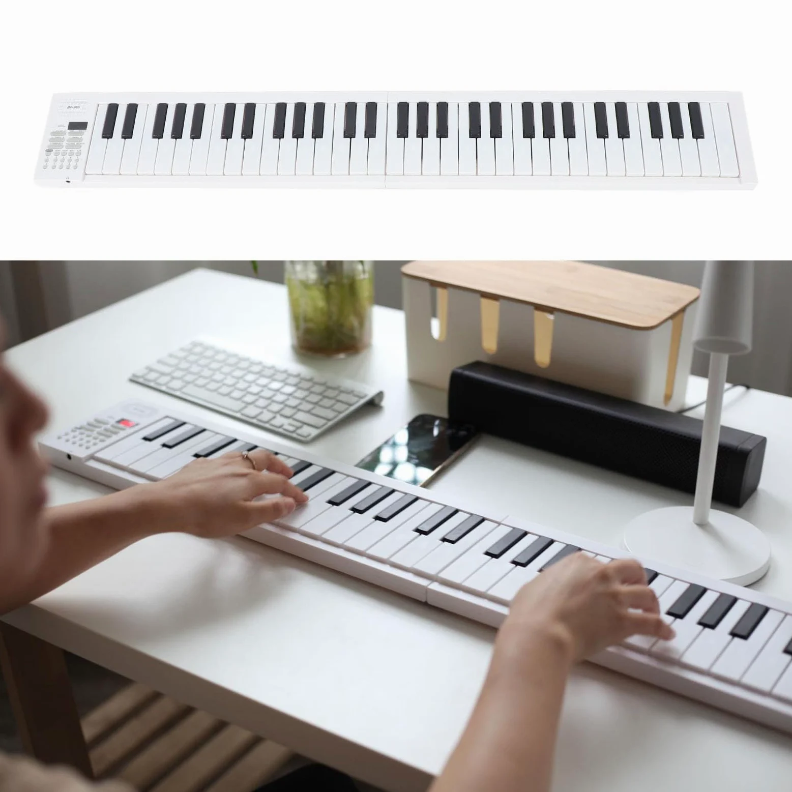 Tastiera Portatile Pieghevole per Pianoforte a 61 Tasti, Giocattoli per Pianoforte Elettronici Pieghevoli con Riproduzione di Registrazione per Esercitazioni per Principianti