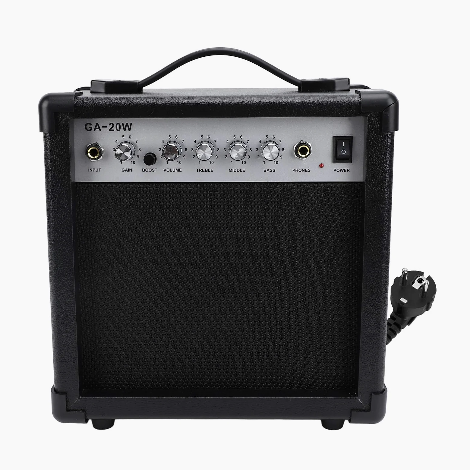 Amplificatore per Chitarra Elettrica Portatile, Altoparlante Multifunzionale 20 Watt da 6 Pollici con Ingresso Strumenti, per Pratica Casa e Piccole Performance Live (Spina