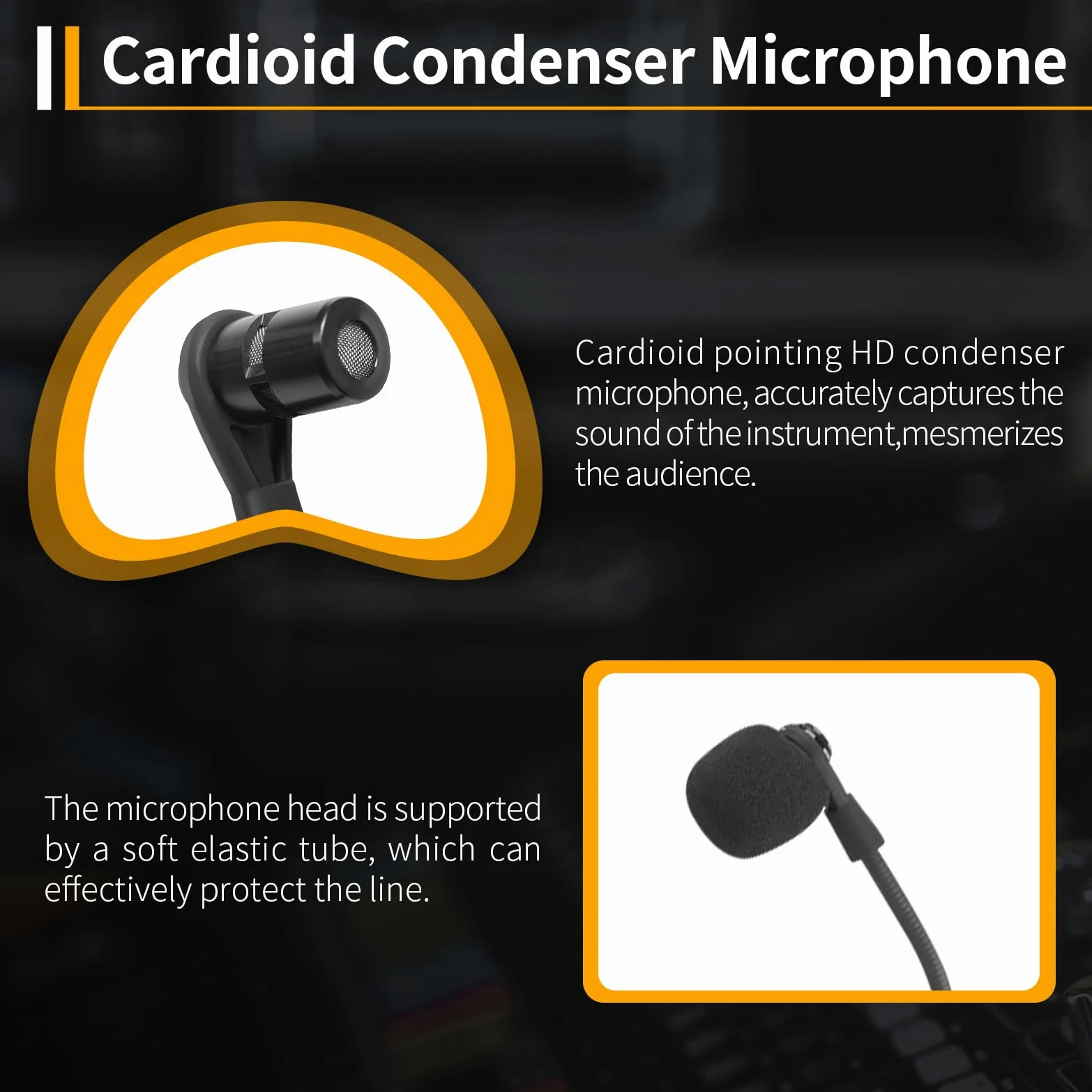 XTUGA Microfono per violino Microfono UHF senza fili per violino a collo di cigno Pick Up Instrument Clip-on Mic ricevitore e sistema di trasmettitore per violino Perfomance (KX862)
