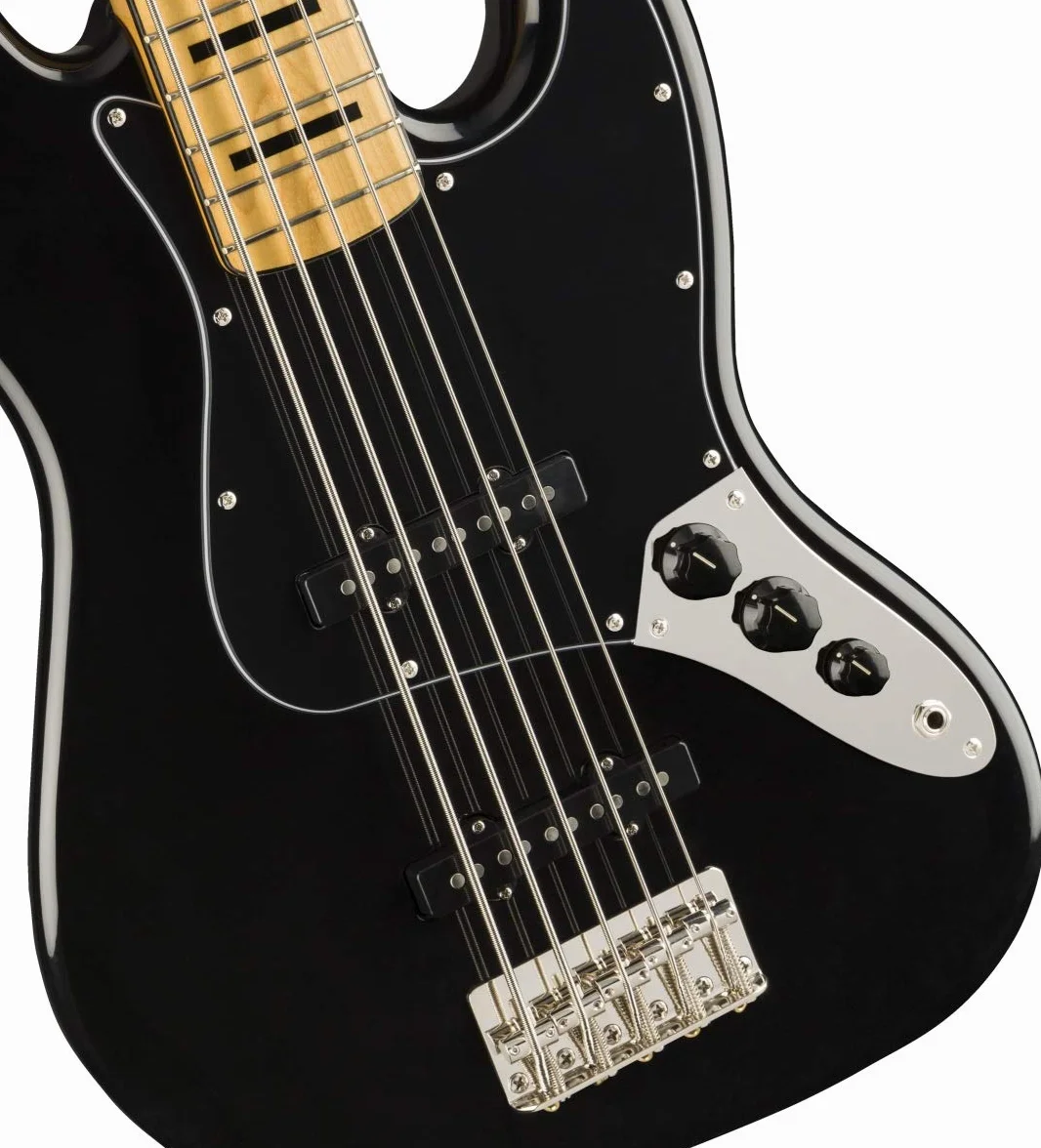 Squier by Fender Classic Vibe '70s Jazz Bass V, Bass Guitar, Maple Fingerboard, Black