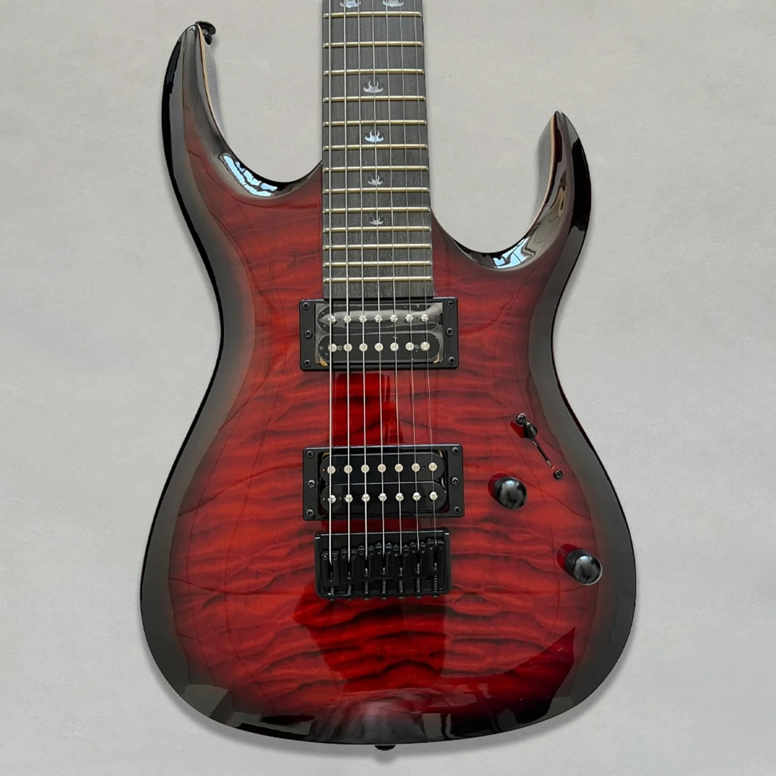 Chitarre Elettriche Adulti Chitarra Elettrica A 7 Corde Con Corpo In Mogano E Pickup Humoke