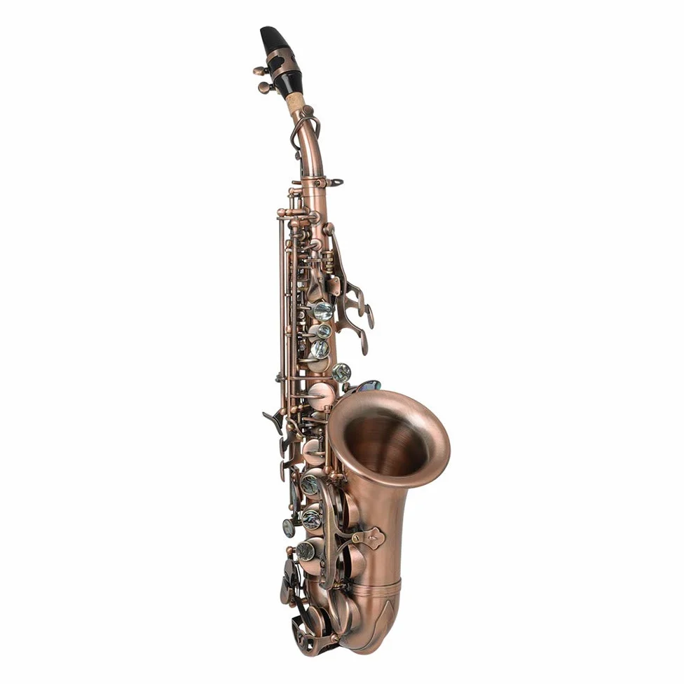 Naroote Sassofono Soprano Curvo, Strumento Tuba, B Piatto con Custodia e Sassofono Soprano, per Principianti di Musica, Artisti