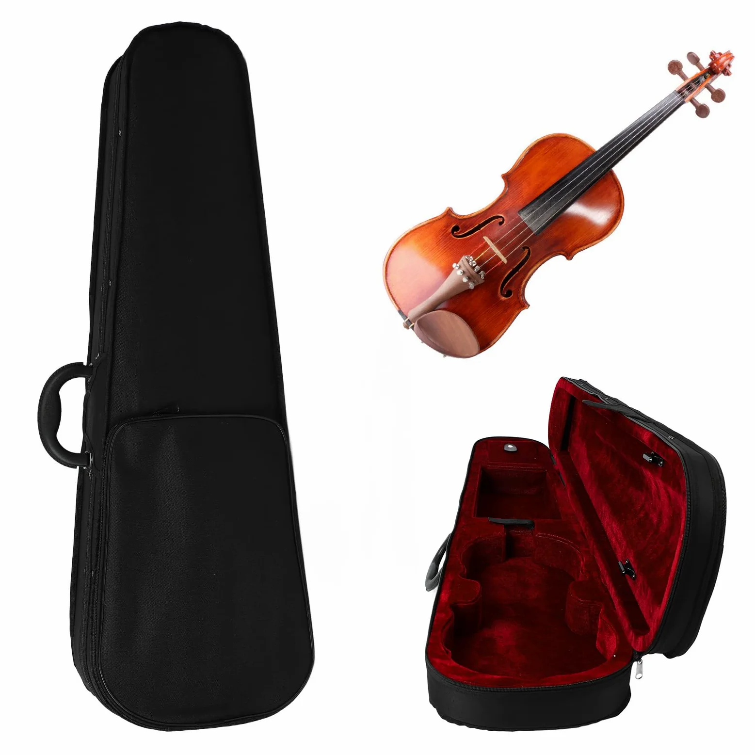 Zaino per Custodia per Violino 4/4, Custodia per Violino 4/4 Protezione Professionale Tracolla Regolabile Leggera per Musicista (Fodera rossa)