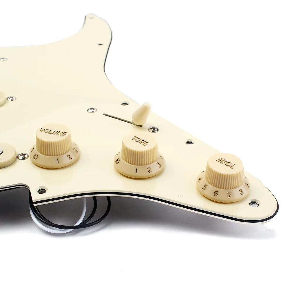 1 set di pickup cablati con piastra posteriore fai da te per chitarra Strat E