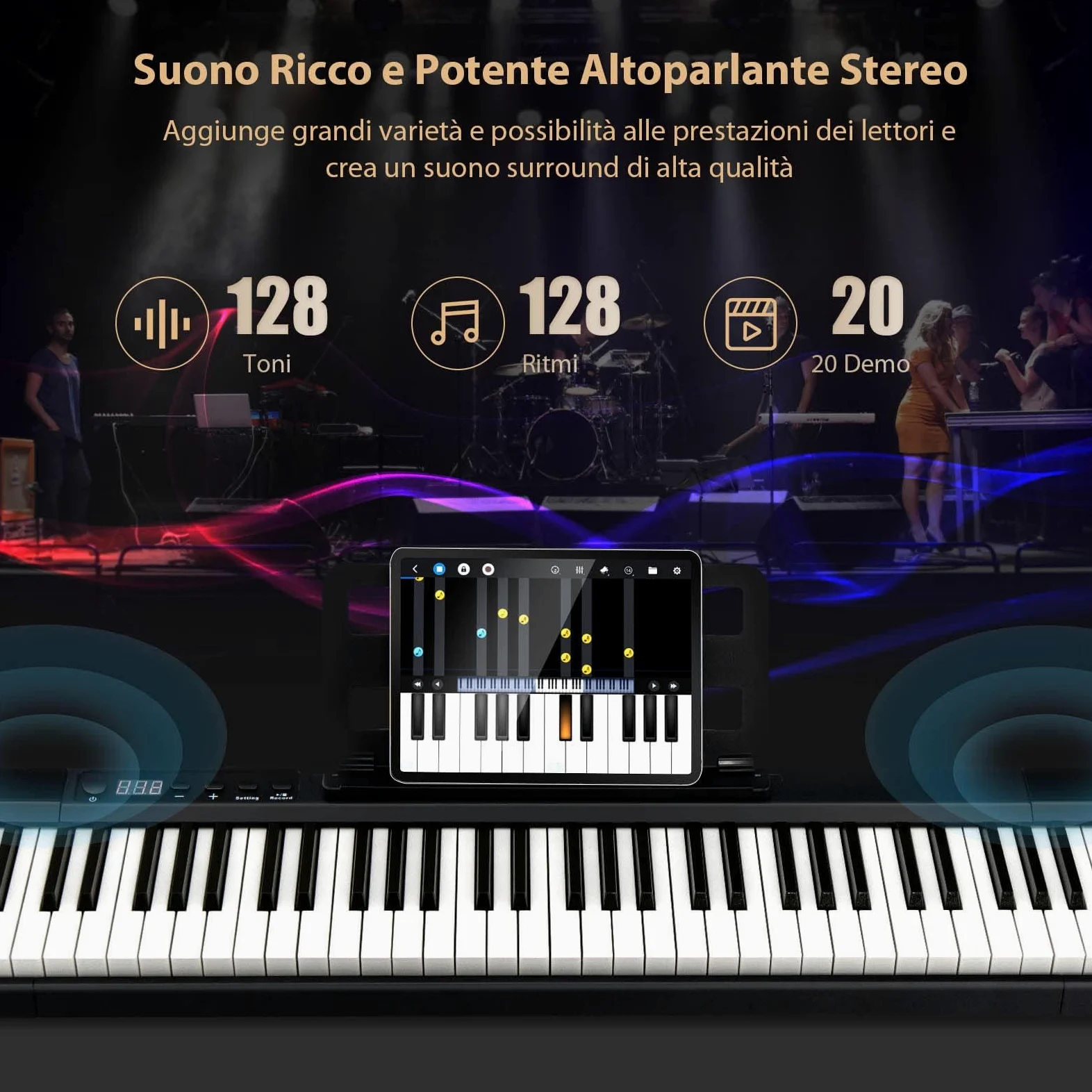 GYMAX Pianoforte Digitale a 88 Tasti, Tastiera a Grandezza Naturale, Pianoforte Elettrico Portatile con borsa, Ideale per Bambini e Adulti