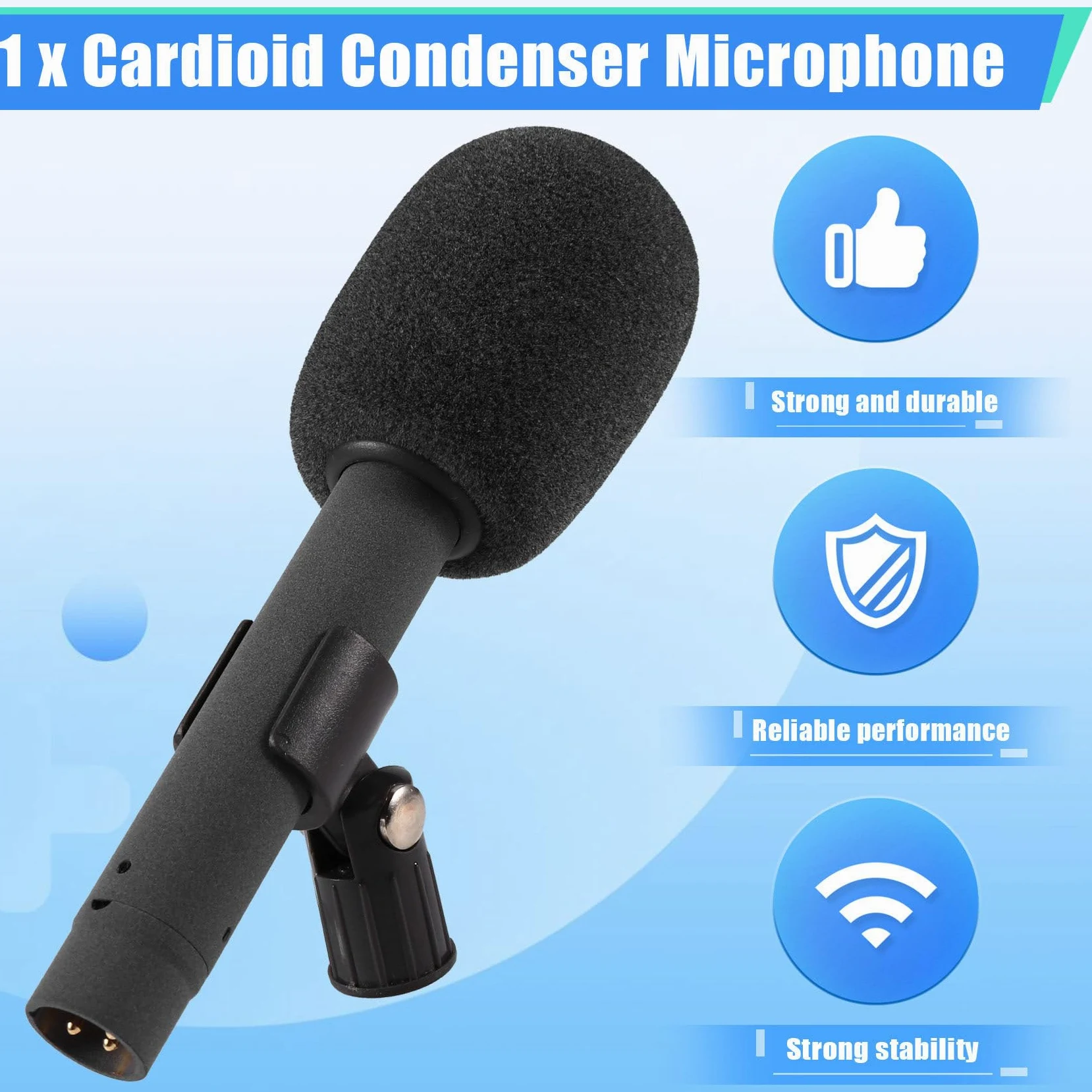 Microfono A Condensatore Cardioide per Presentatori, Conferenze, Palcoscenici e Cori con Capsula Intercambiabile