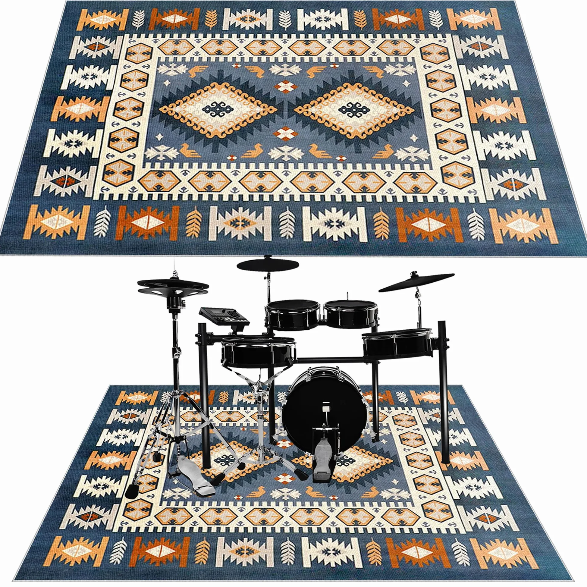 Tappeto Batteria Tappeto per Batteria Tappetino Insonorizzato Antiscivolo Batteria Elettronica Tappeto Drum Tappeto Professionale per Batteria e Strumenti a Percussione Drum Carpet 230 x 180 cm