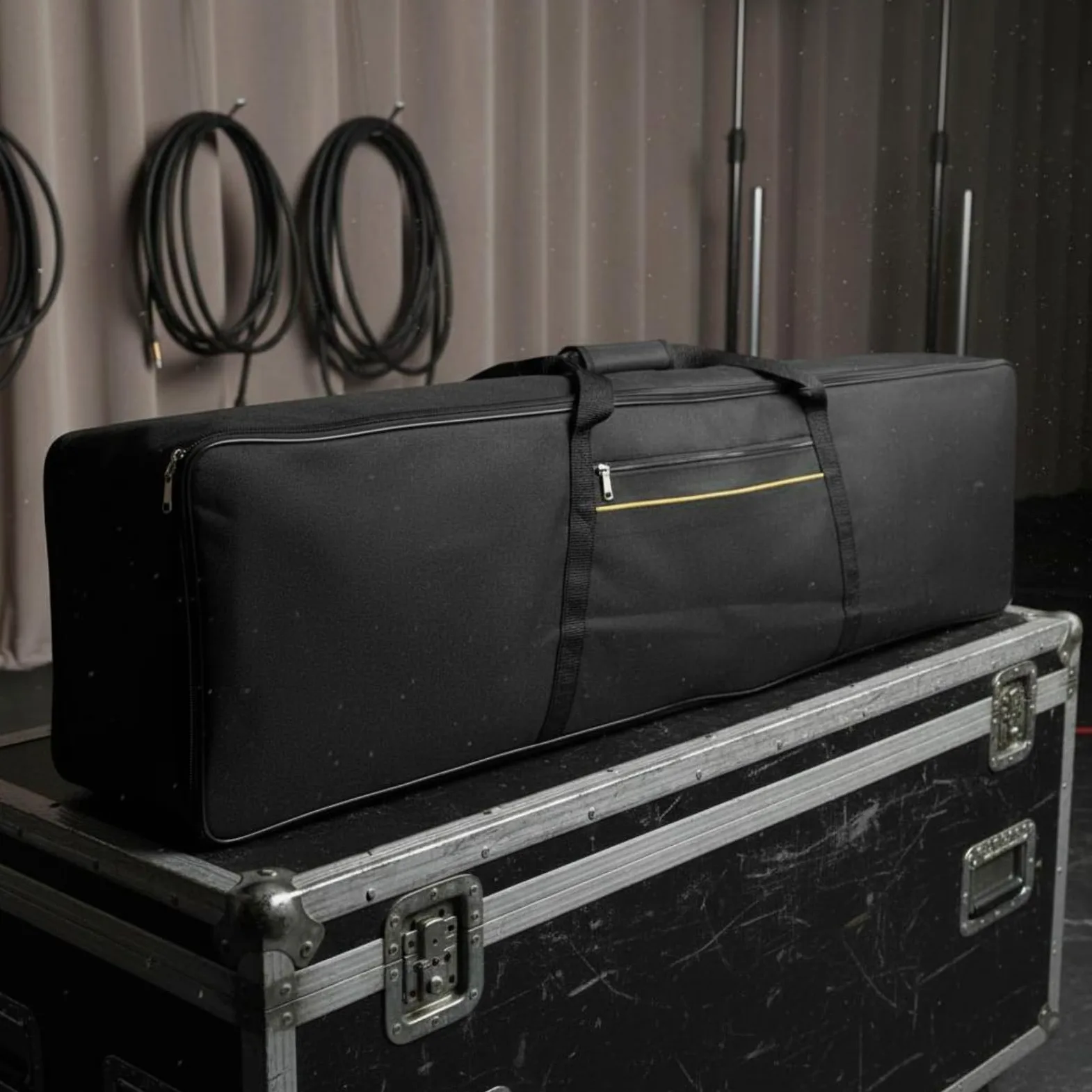 Custodia Tastiera Elettronica con Protezione Interna Maniglia Rinforzata Tasca Accessoria Tessuto Impermeabile Adatta per Trasporto Pianoforte, Standard