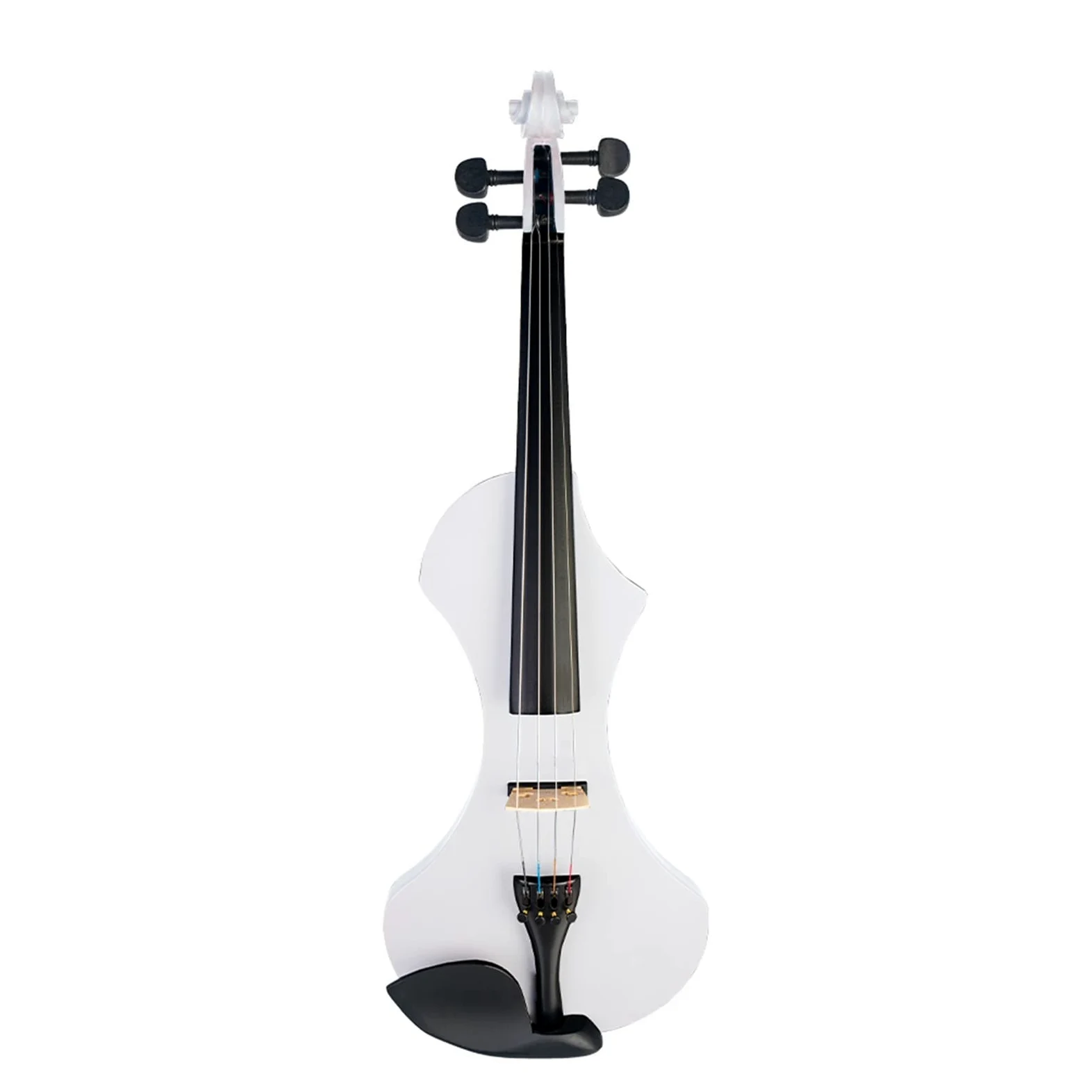 Violino Elettrico 4/4 Bianco Opaco Full Size in Legno Massello Set di Violino Elettronico/Silenzioso con Arco per Violino Custodia per Violino Corde per Violino Violini per Studenti
