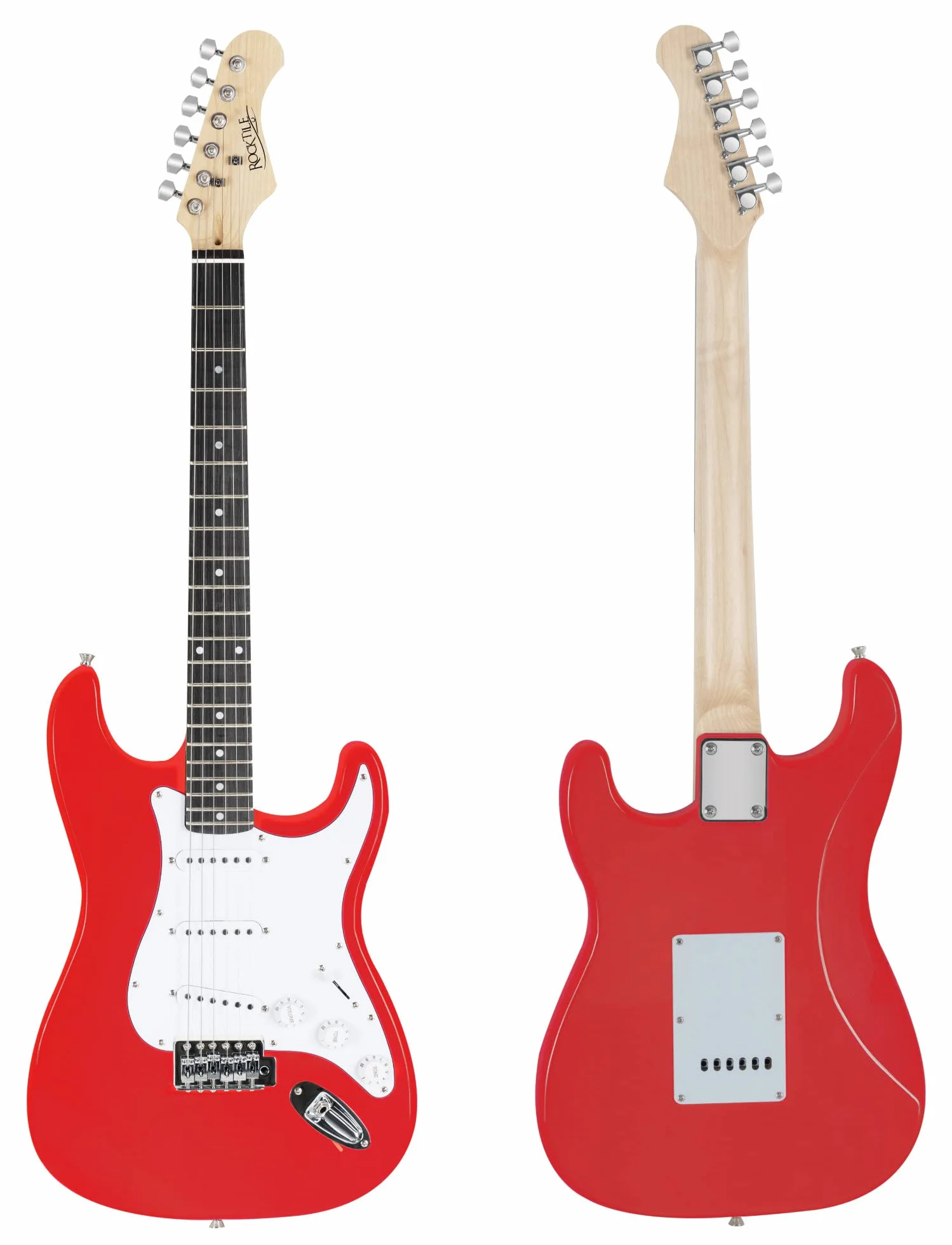 Set Chitarre Elettrica Rocktile Banger's Pack Red con Amplificatore | Chitarra Elettrica, Chitarra Rocktile ST-Style, Finitura Red, 3 pickup Single-Coil, Selettore a 5 vie, Leva tremolo, 5 x 4 cm