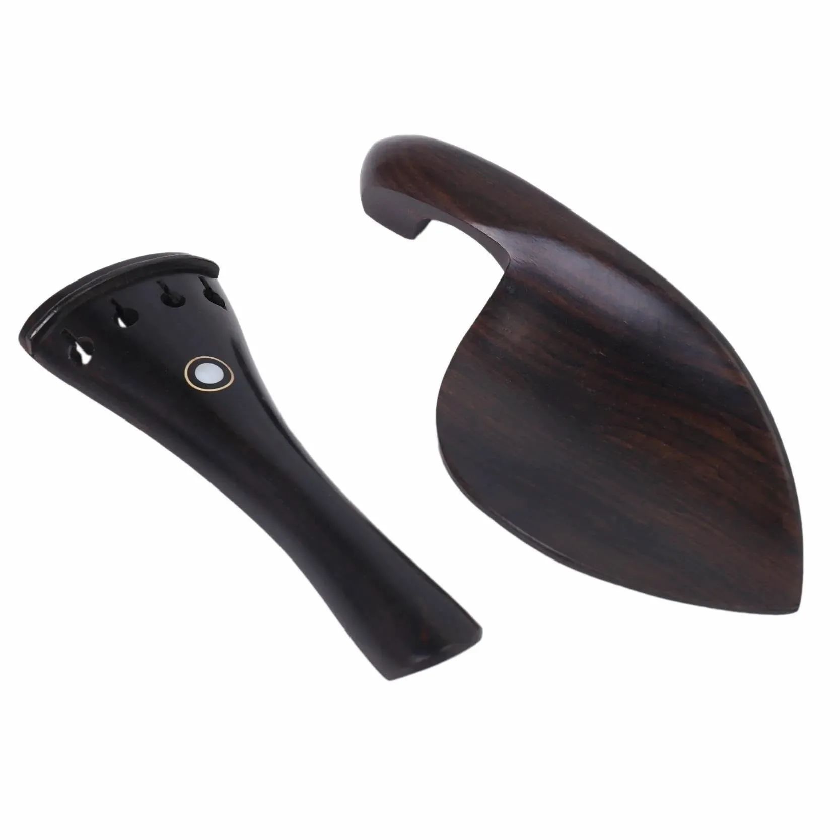Un set di accessori per violino 4/4 in legno di ebano naturale di 4 pezzi di pioli e perni di coda 4 pezzi di accordatori dorati fini. pezzi di ricambio per violino