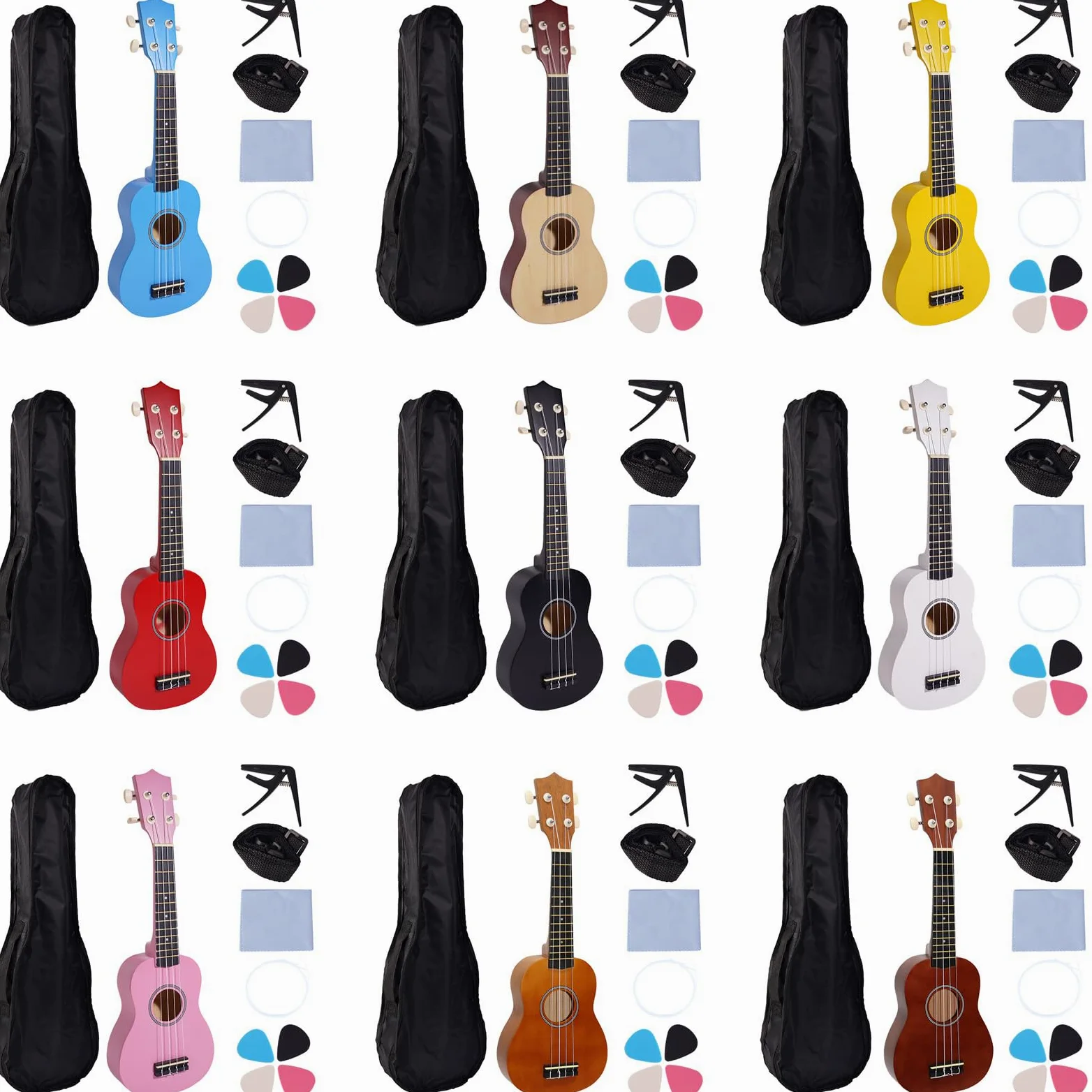 Piccolo ukulele per principianti da 21 pollici giocattolo musicale portatile scuola musica classe ukulele struttura in legno per principianti e musica
