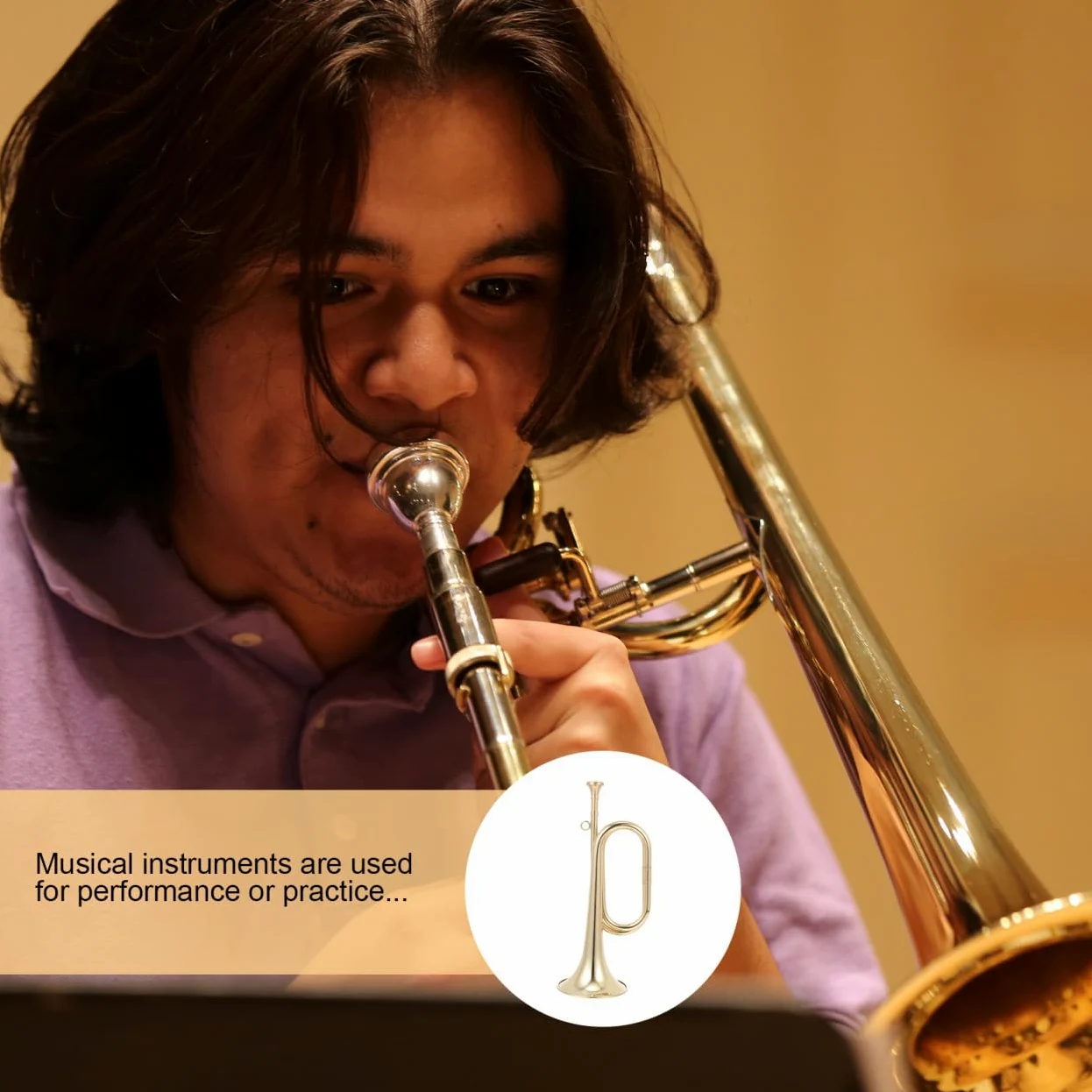 Strumento Musicale Color Oro per Scrivania e Housewarming Tromba in Ottone Design Creativo per Principianti
