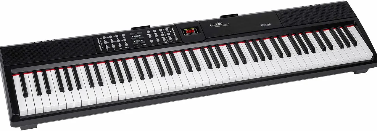 auvisio E-Piano digitale con 88 tasti hammer action e supporto, Bluetooth, MIDI USB, pedale sustain
