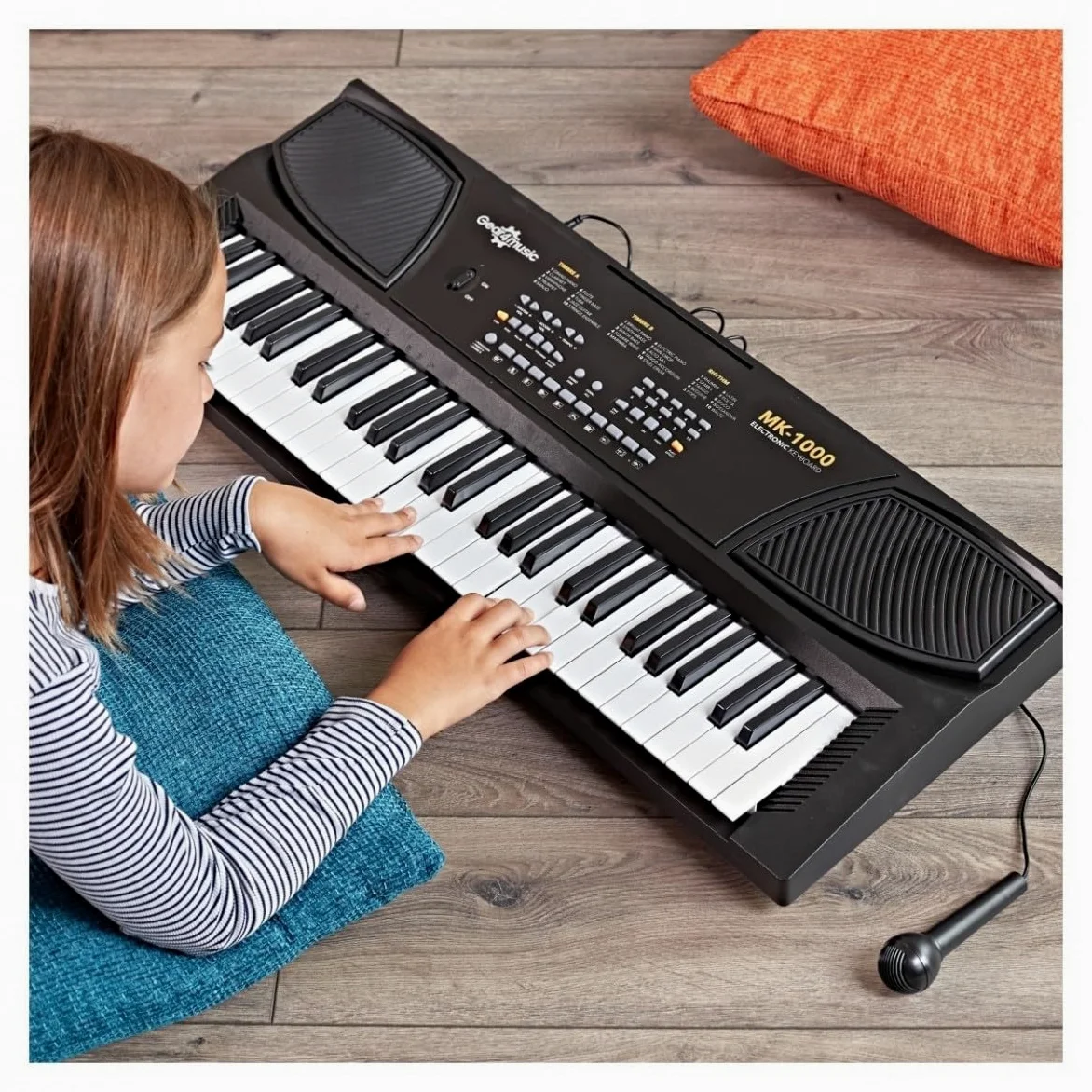 Gear4music Pianola per Scuola Media Tastiera Musicale Portatile per Bambini 5-10 Anni con Cuffie 54 Tasti | Per suonatori alle prime armi, 20 voci e 10 ritmi, funzione di insegnamento integrata, registrazione e riproduzione