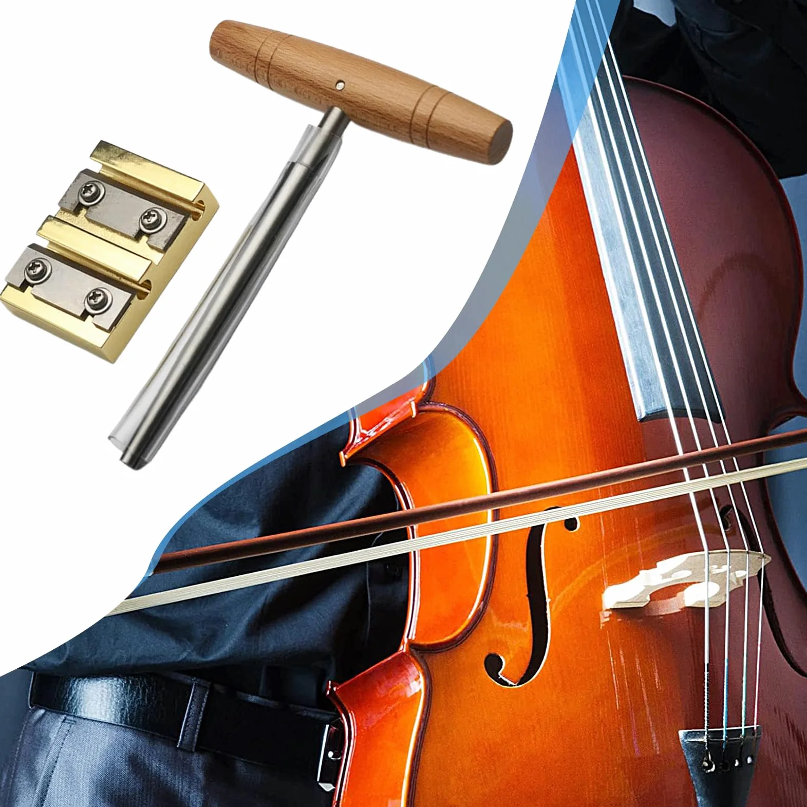 Alesatore Manuale Utensile Liuteria Violino Manico Legno | Conicità 1 26 Standard Riparazione Strumenti Musicali Per Liutaio Basso Viola Chitarra