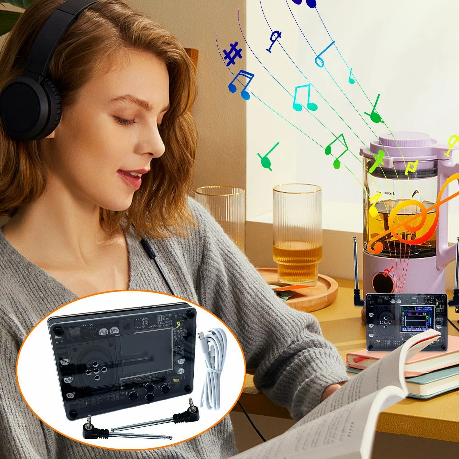 Strani strumenti per adulti, strumento musicale Theremin retrò, strumento | elettronico a tastiera con schermo OLED e voci regolabili
