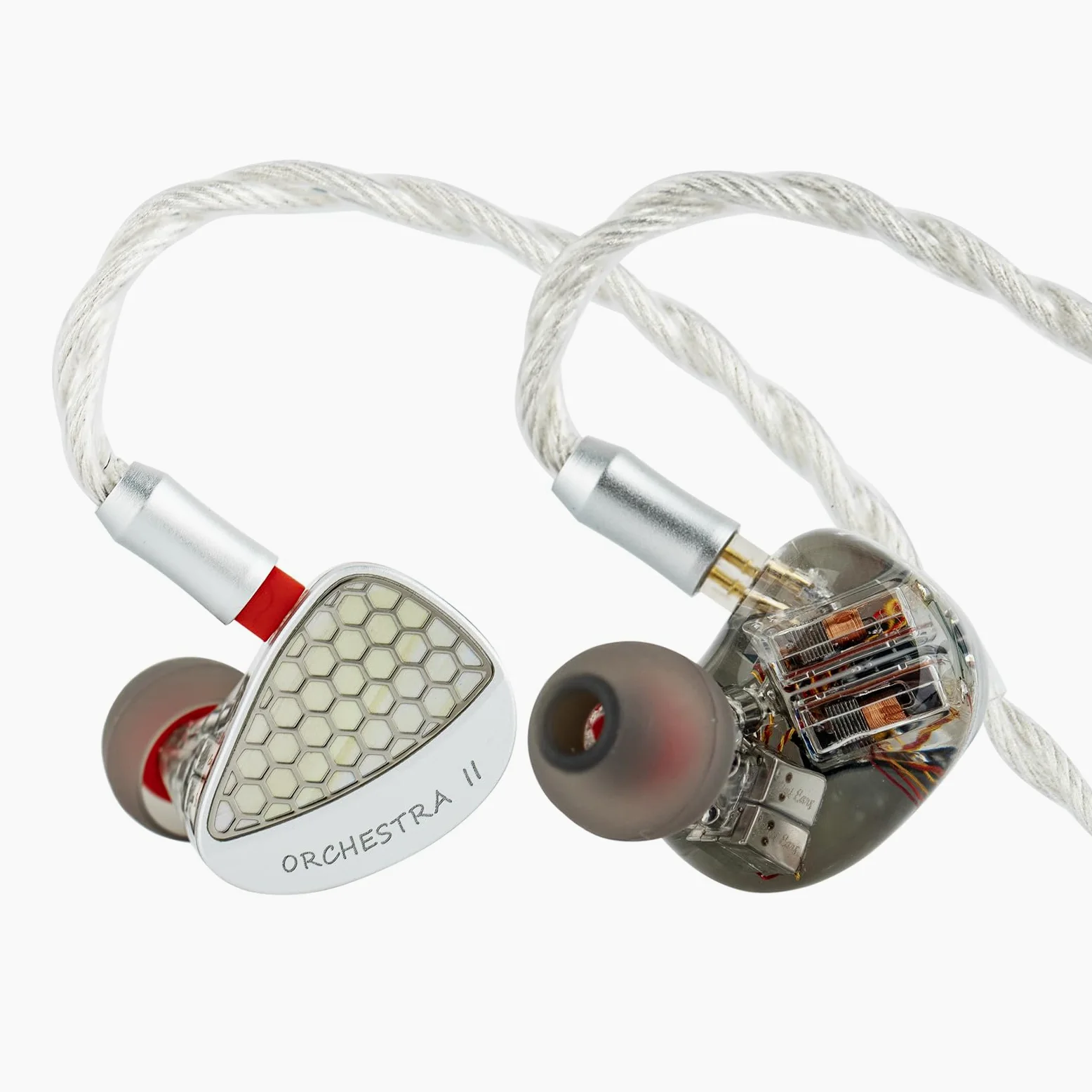 Linsoul Kiwi Ears Orchestra II 10BA In Ear Monitor Professionale,Cuffie IEM con Cavo HiFi con Equilibrio Tonal Superlativo,Alloggiamento Artigianale per Tutti gli Individui e Generi Musicali (Argento)