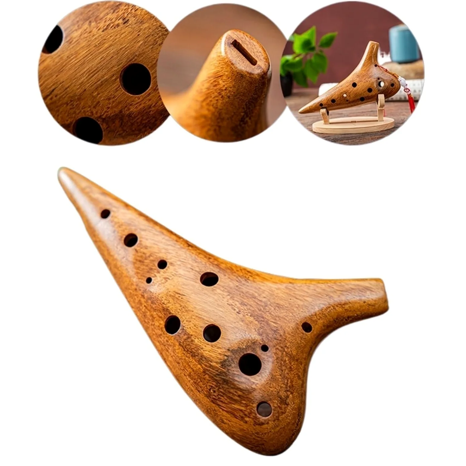 Ocarina - Strumento in legno a 12 fori, accordato a C, per principianti e professionisti