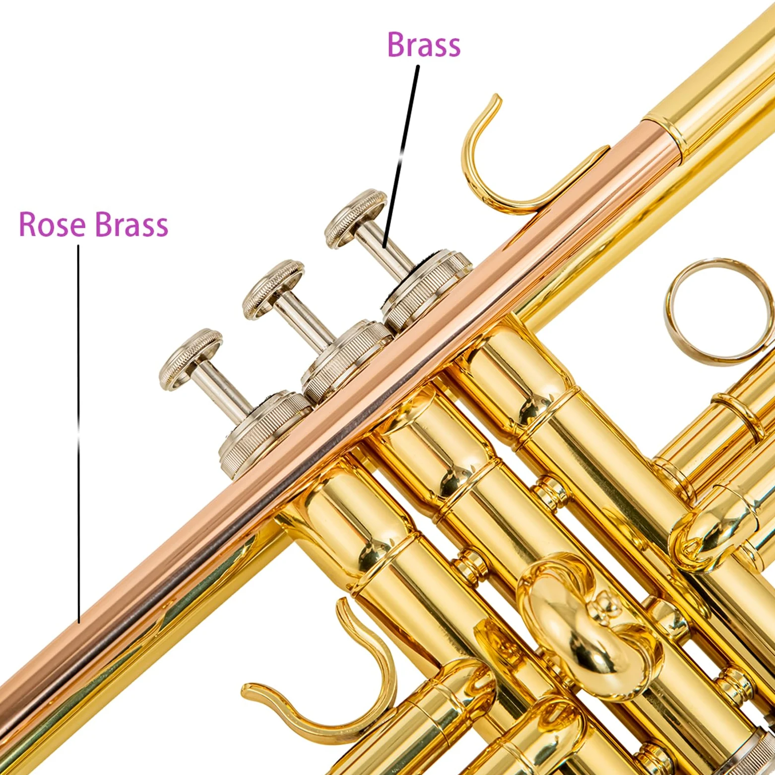 6331 Bb standard tromba leadpipe fosforo coppe per principianti o studenti avanzati caso panno guanti ottone strumenti musicali (ottone oro 6331H)