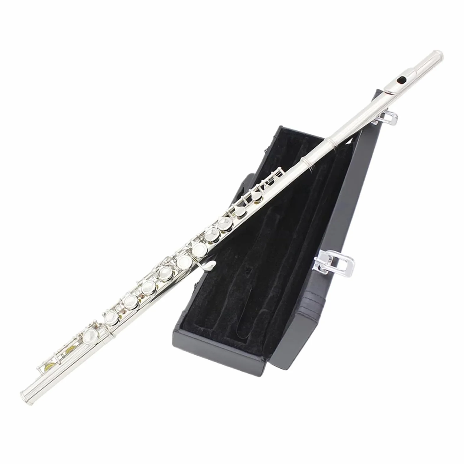 Flauto 16 fori aperti chiusi Chiave C Flauto traverso professionale Strumento musicale da concerto con guanti in bastoncino di stoffa for pulizia