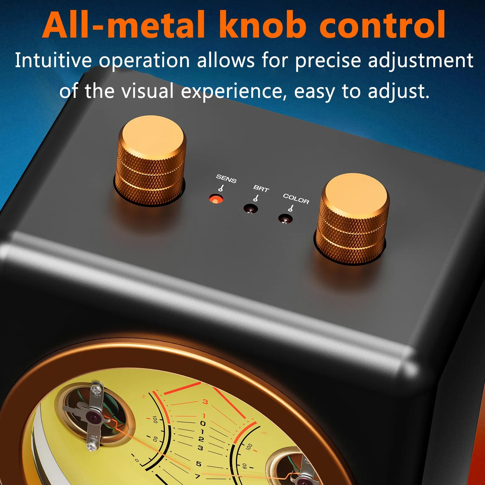 Luce audio VU Meter, luce ritmica musicale con luminosità regolabile e colore della retroilluminazione, regolazione a gamma completa per giochi e uso desktop