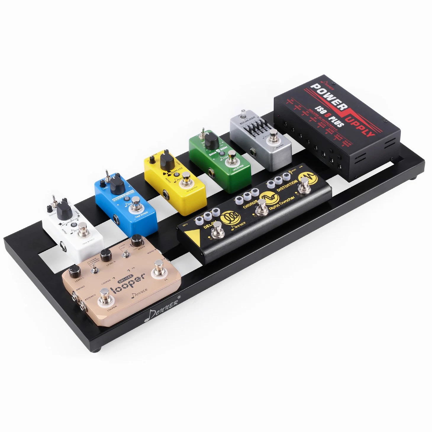 Donner DB-2 Pedalboard Pedaliera in alluminio per Effetti a Pedale con Custodia, 510 * 200 * 30 MM