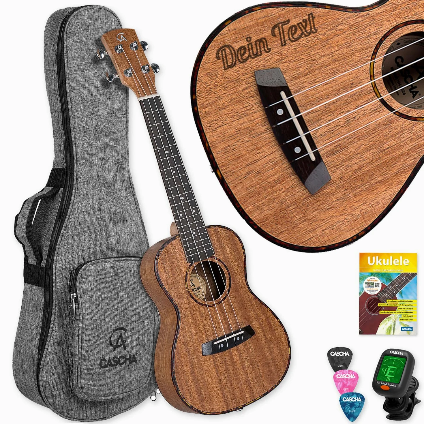 Cascha HH-2036 - Ukulele da concerto con incisione personalizzata