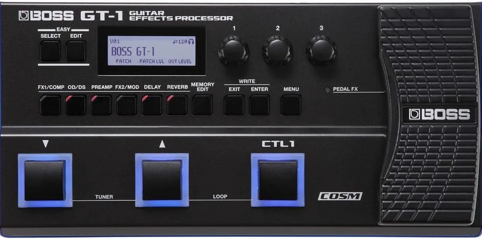 BOSS GT-1 processore di effetti compatto per chitarra | Ampia selezione di amplificatori ed effetti | Controllo degli effetti in tempo reale | Funzioni Easy Select e Easy Edit | BOSS Tone Central