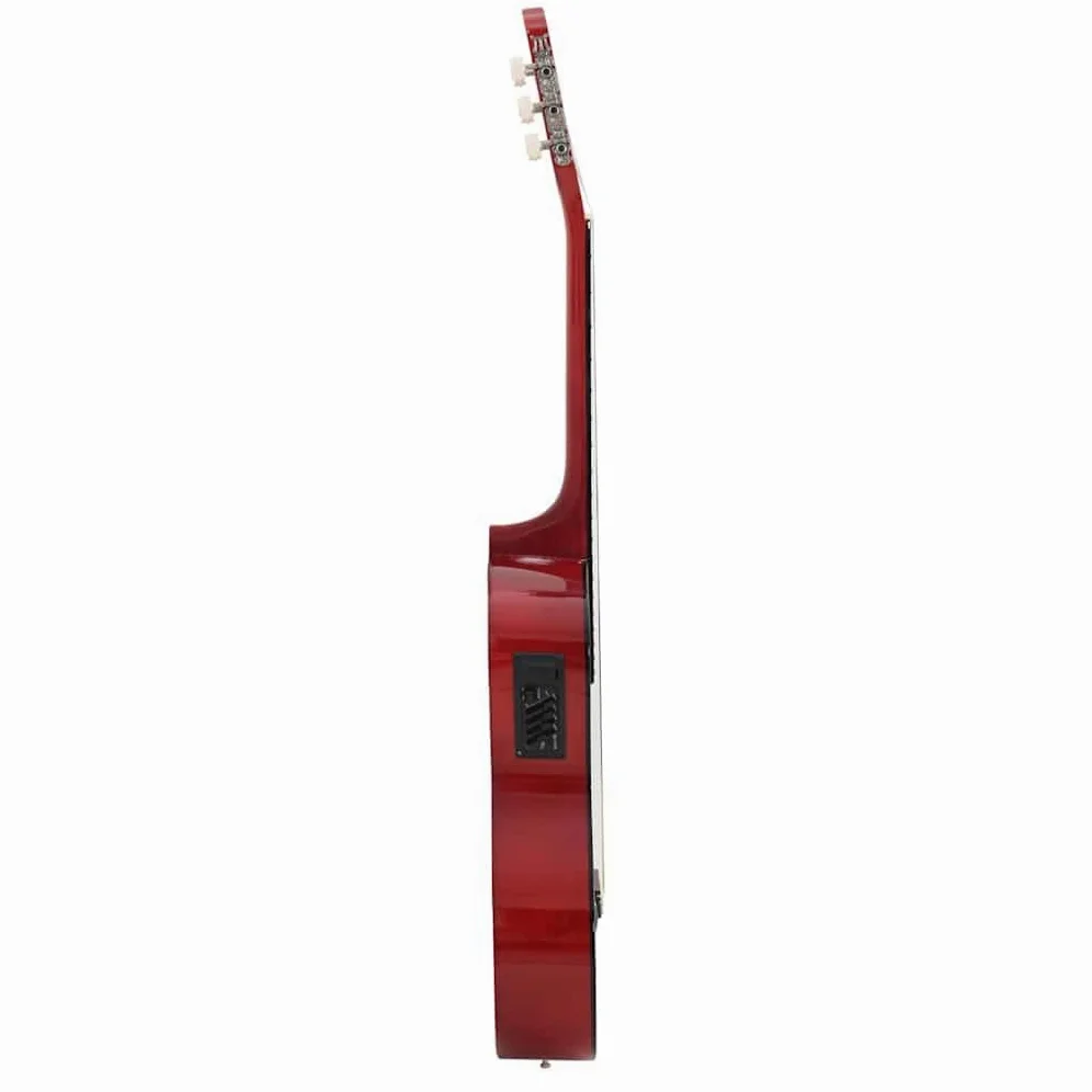 Genérico Set Chitarra Western 12 pz con Equalizzatore e 6 Corde,Marrone Chiaro,3.8kg,70137