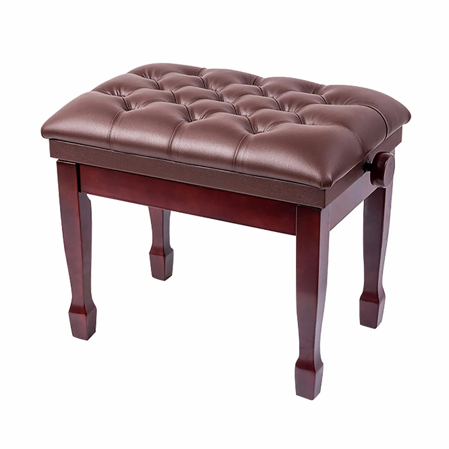 Sgabello regolabile per pianoforte, in legno massiccio e vera pelle, altezza regolabile per uso domestico e in studio, design elegante per musicisti