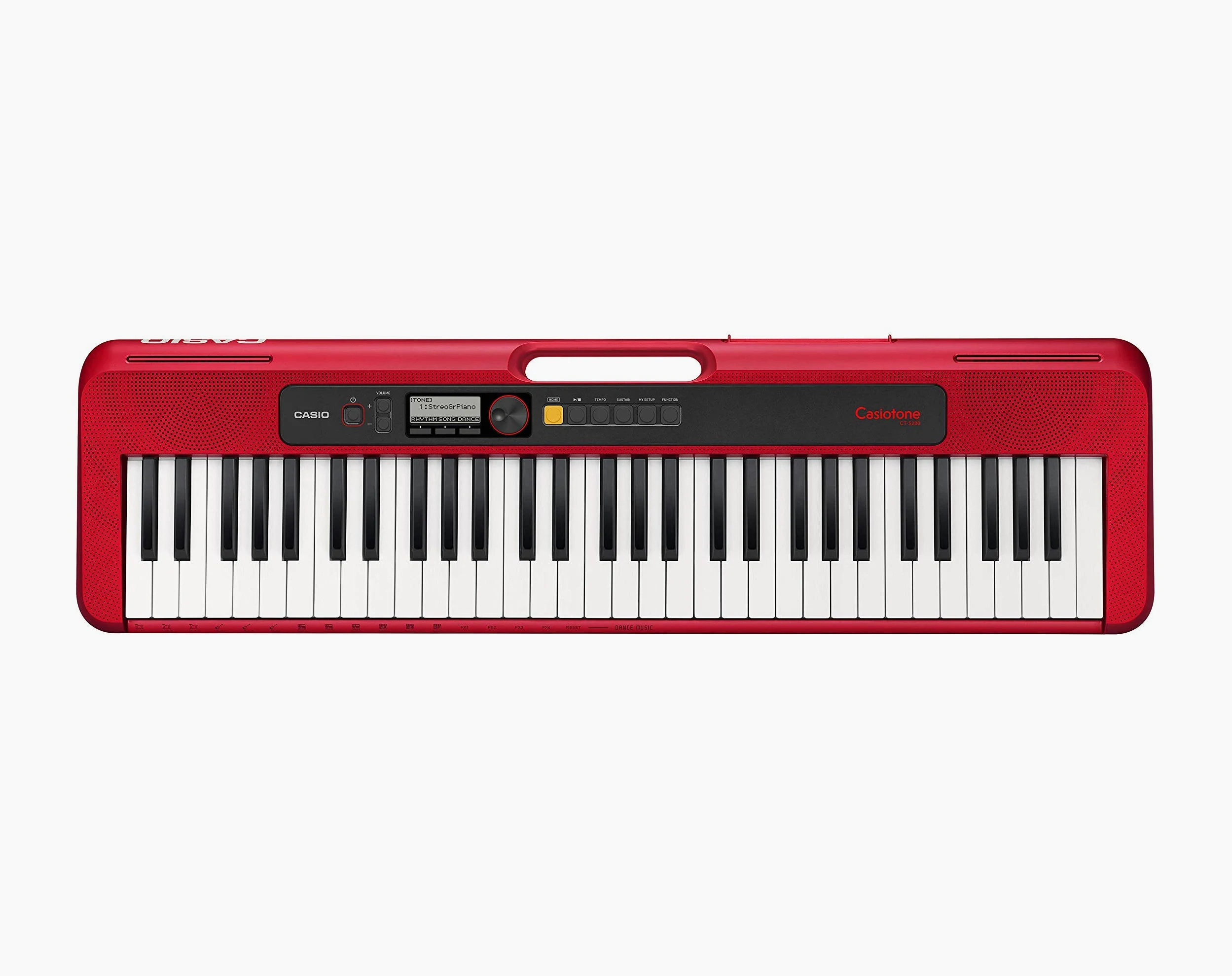 Casio – Tastiera elettronica portatile 61 tasti con modalità musica da ballo e adattatore AC, rosso - CT-S200RDAD