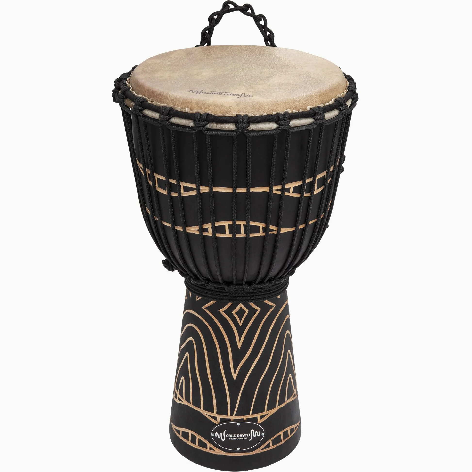 Jammer Swirl MDJ032- Tamburo Djembé 30.5 cm, Nero