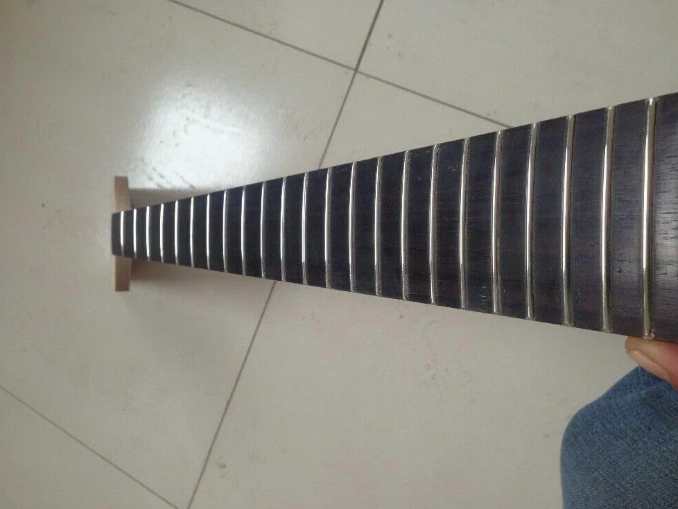 Manico for chitarra in acero baritono, testa a paletta con tastiera in palissandro da 24 tasti e 27 pollici