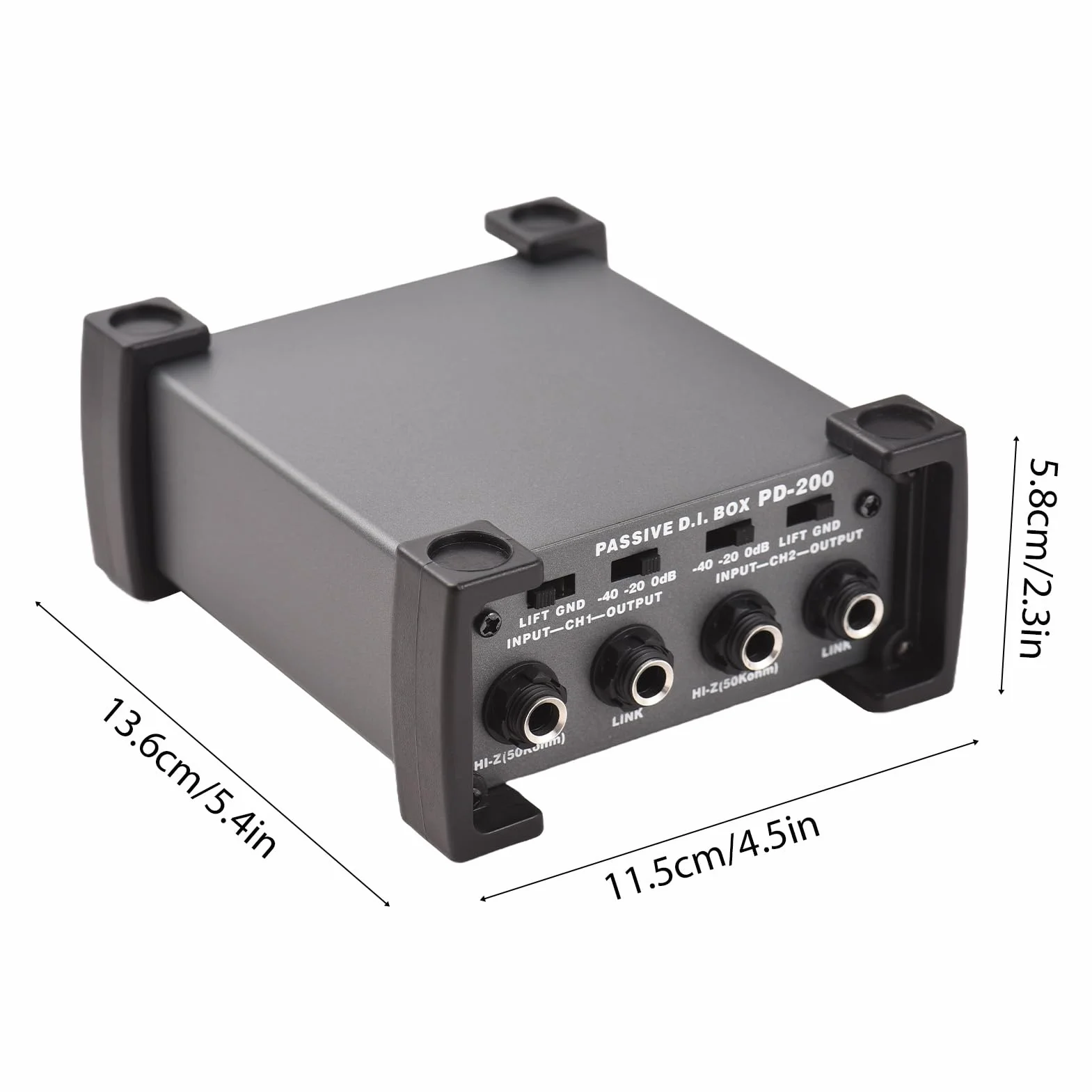 Unità DI-Box passiva a 2 canali Eliminatore di ronzio Direct Box per strumenti da 1/4'' a XLR Trasformatore di impedenza professionale Isolatore audio DI Direct Box per tour e spettacoli dal vi
