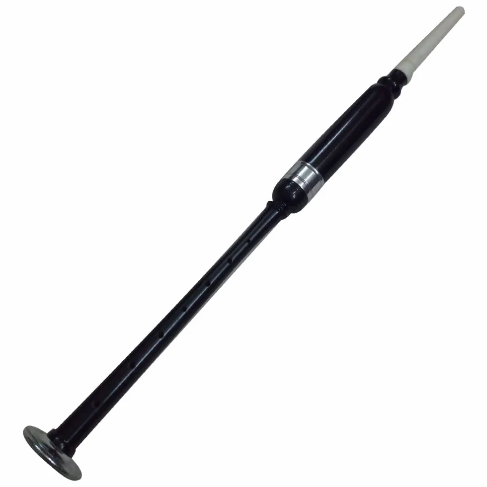 Cornamusa per principianti e adulti con bella finitura nera - cantante pratica con accessori - tubo per borsa per adulti (cornamusa in velluto nero)